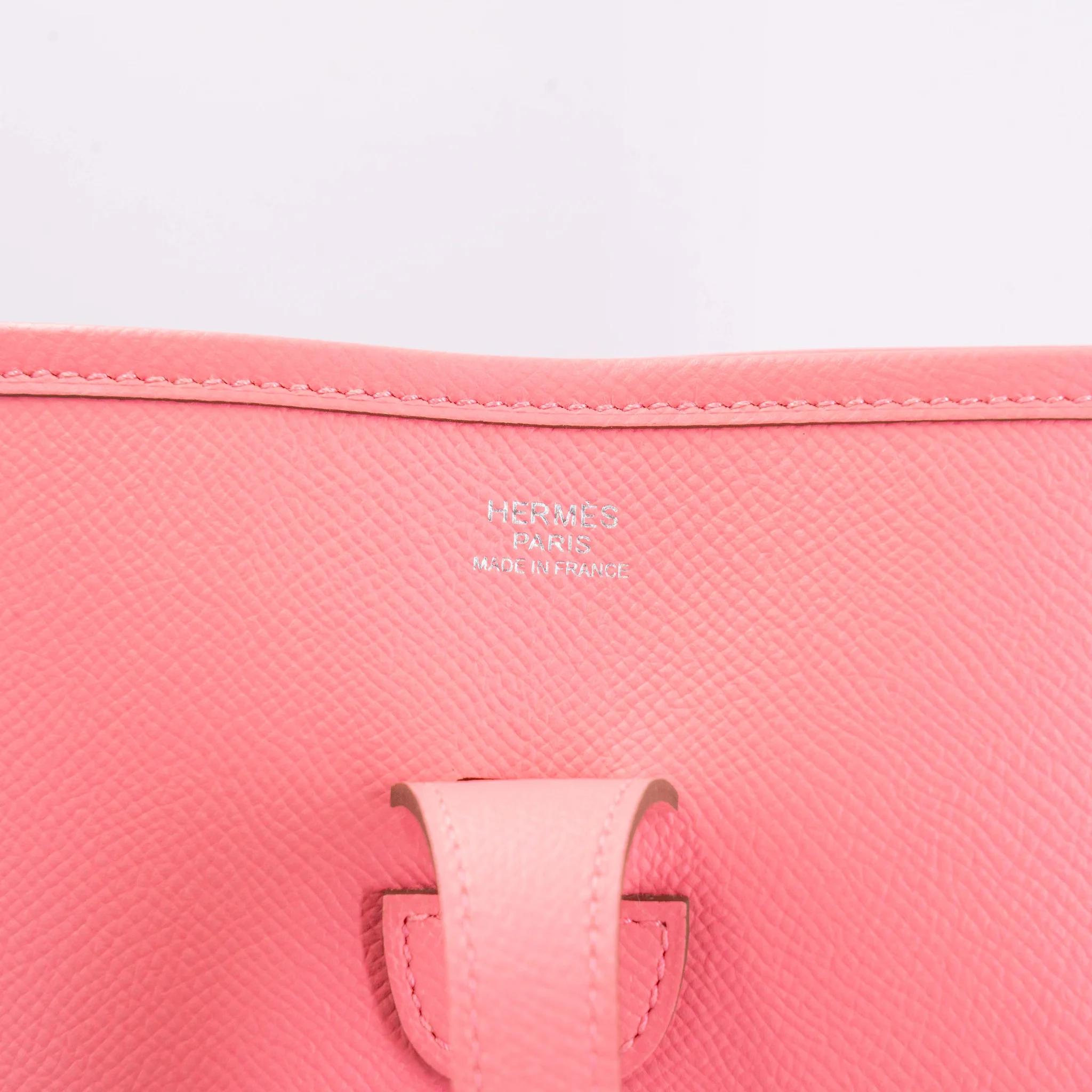 A美品 HERMÈS 爱马仕 Evelyne 29 1Q 彩纸粉 Rose Confetti Epsom牛皮 银扣 T刻 2015年 - 20