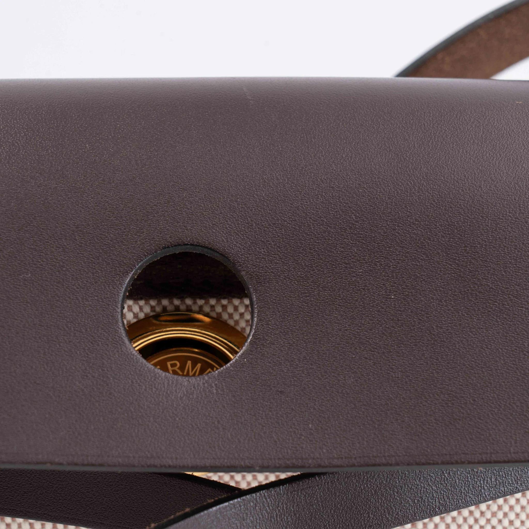 Very Good ( Rank A) HERMÈS Herbag Zip Mini 20 Ebene (46) Vache Hunter Toile H canvas Gold hardware W (2024) - 17