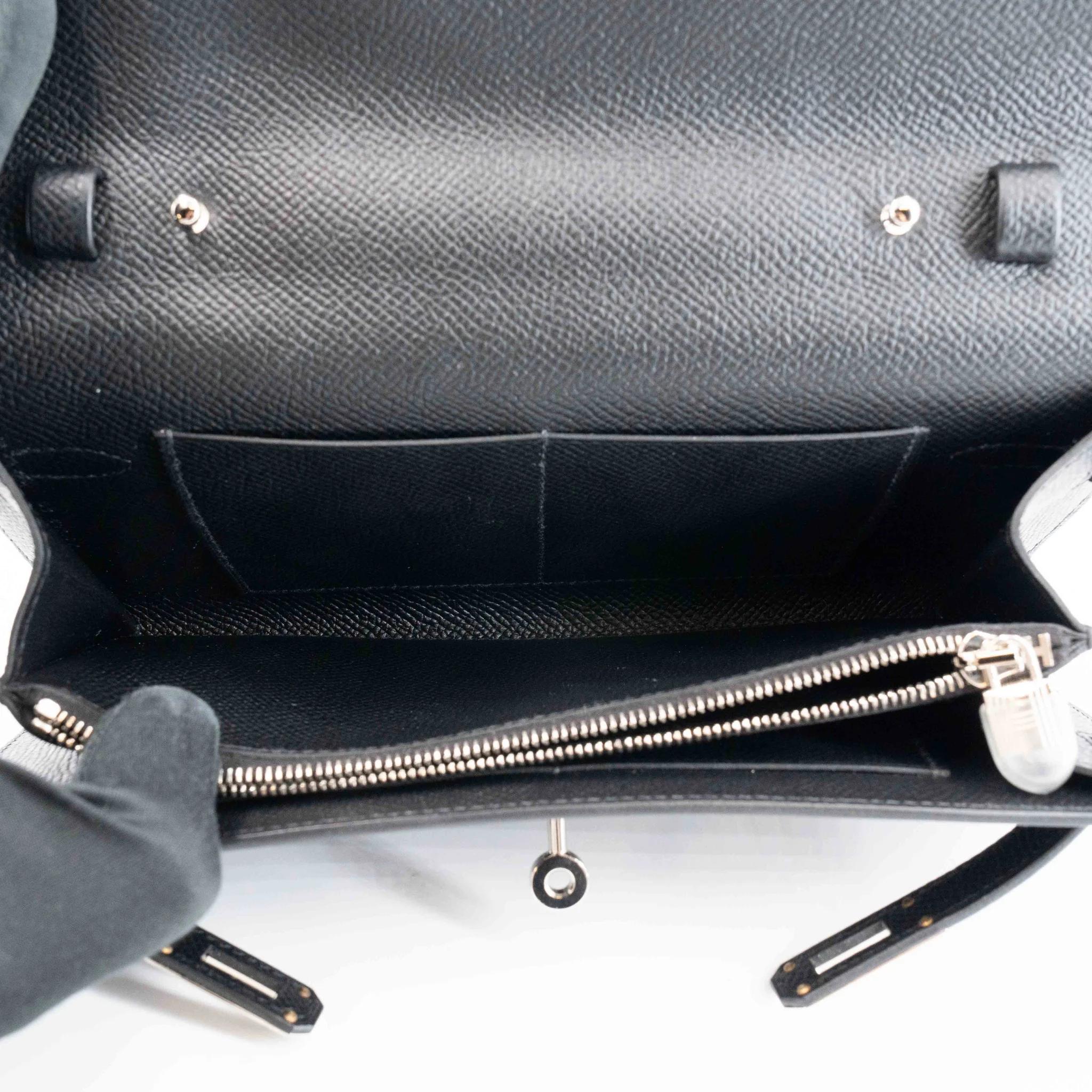 未使用保存品 HERMÈS 爱马仕 Kelly To Go 钱包 89 黑色 Noir (Black) Epsom皮 银扣 Y刻 2020年 - 20