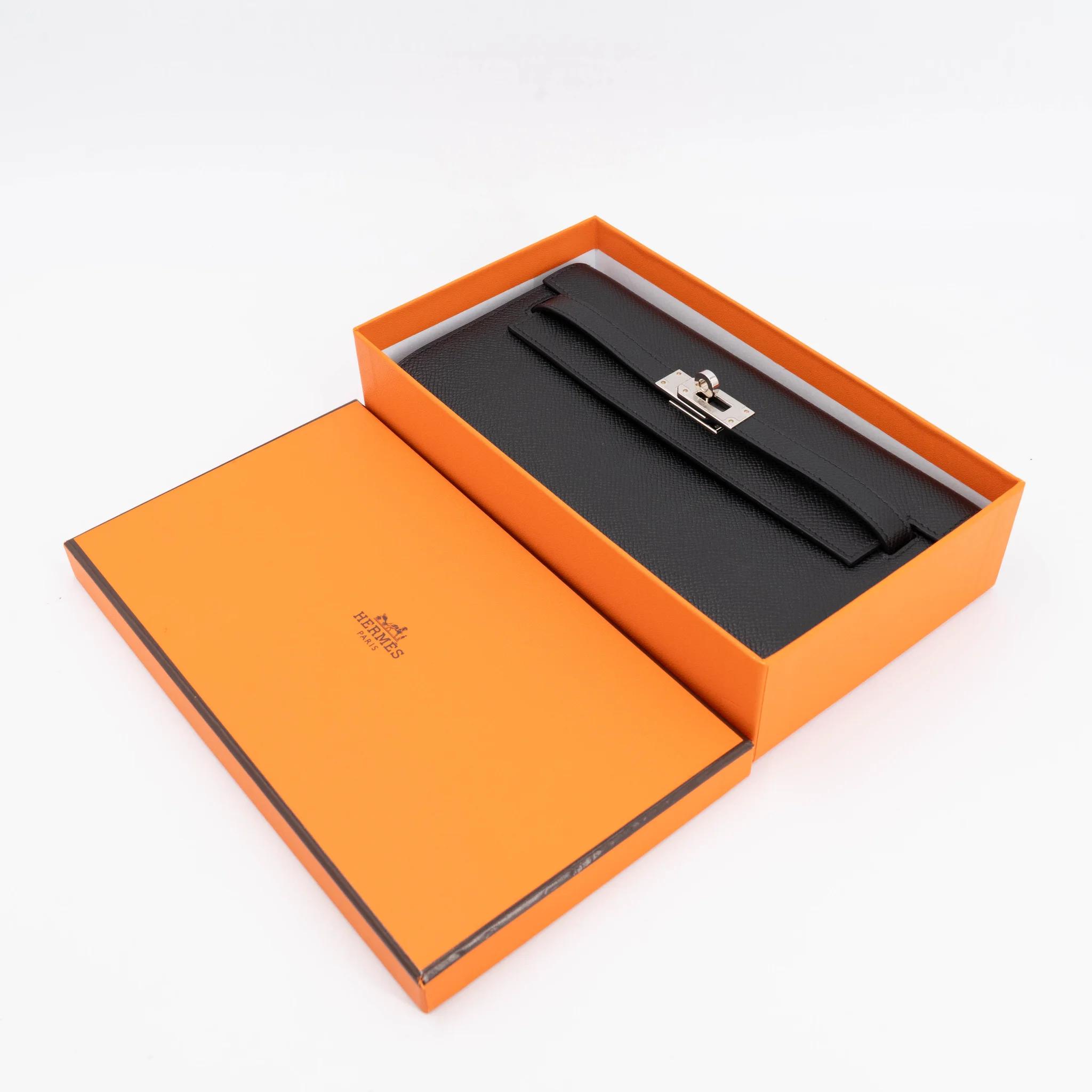 未使用保存品 HERMÈS 爱马仕 Kelly To Go 钱包 89 黑色 Noir (Black) Epsom皮 银扣 Y刻 2020年 - 3