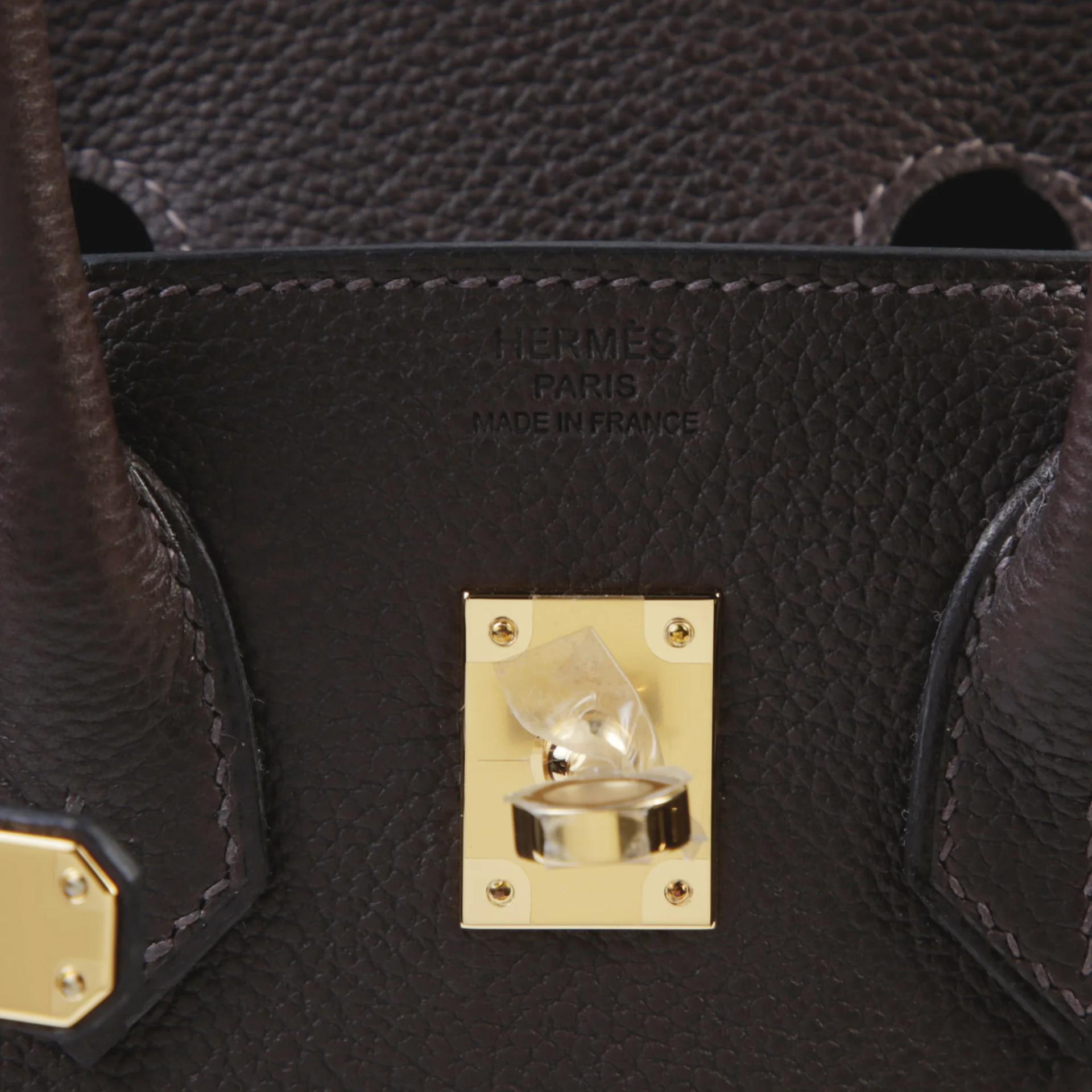 Unused ( Rank NS ) HERMÈS Birkin 25 Ebene (46) Barenia Faubourg Gold hardware G (2026) - 9