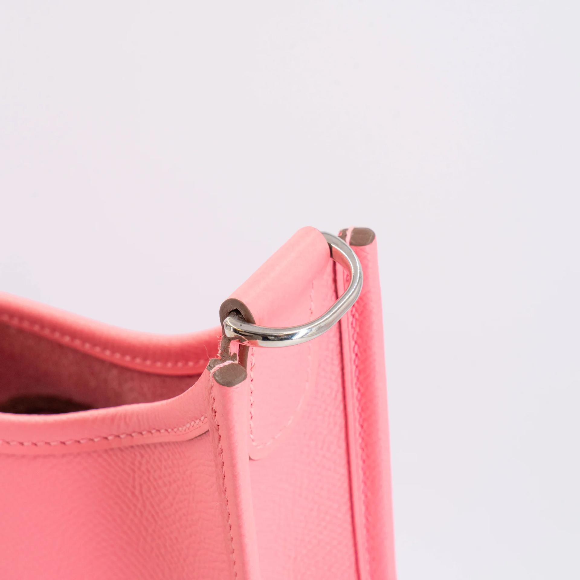 Very Good ( Rank A) HERMÈS Evelyne 29 Rose Confetti (1Q) Epsom Palladium hardware T (2015) - 16