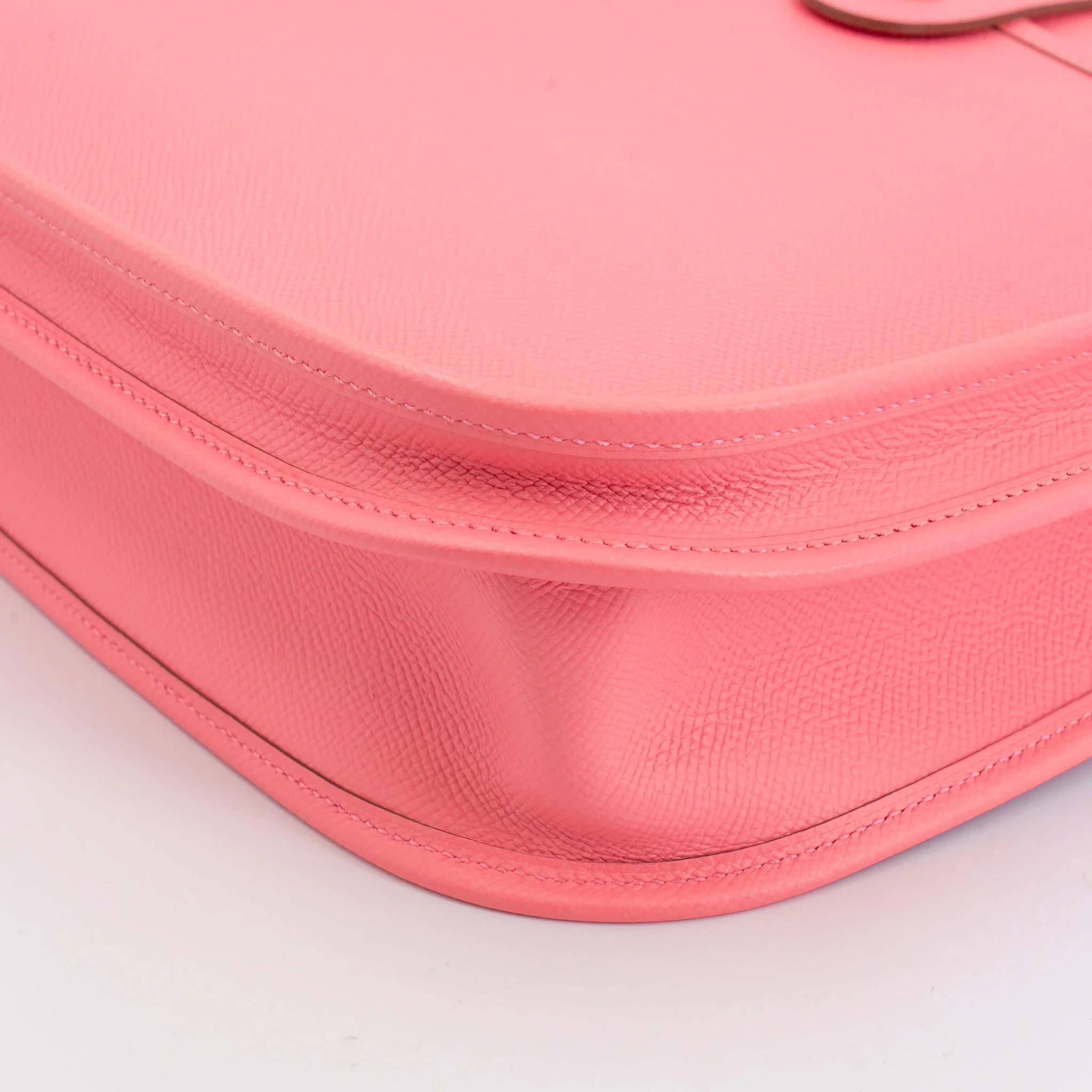 A美品 HERMÈS 爱马仕 Evelyne 29 1Q 彩纸粉 Rose Confetti Epsom牛皮 银扣 T刻 2015年 - 11