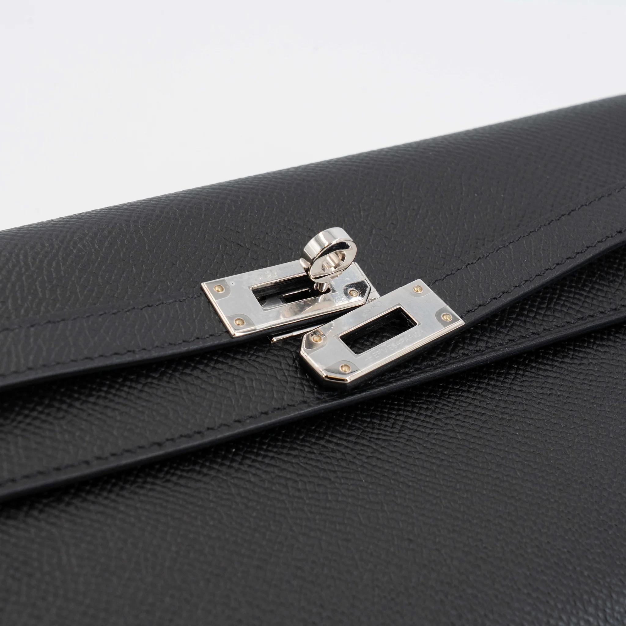 未使用保存品 HERMÈS 爱马仕 Kelly To Go 钱包 89 黑色 Noir (Black) Epsom皮 银扣 Y刻 2020年 - 9