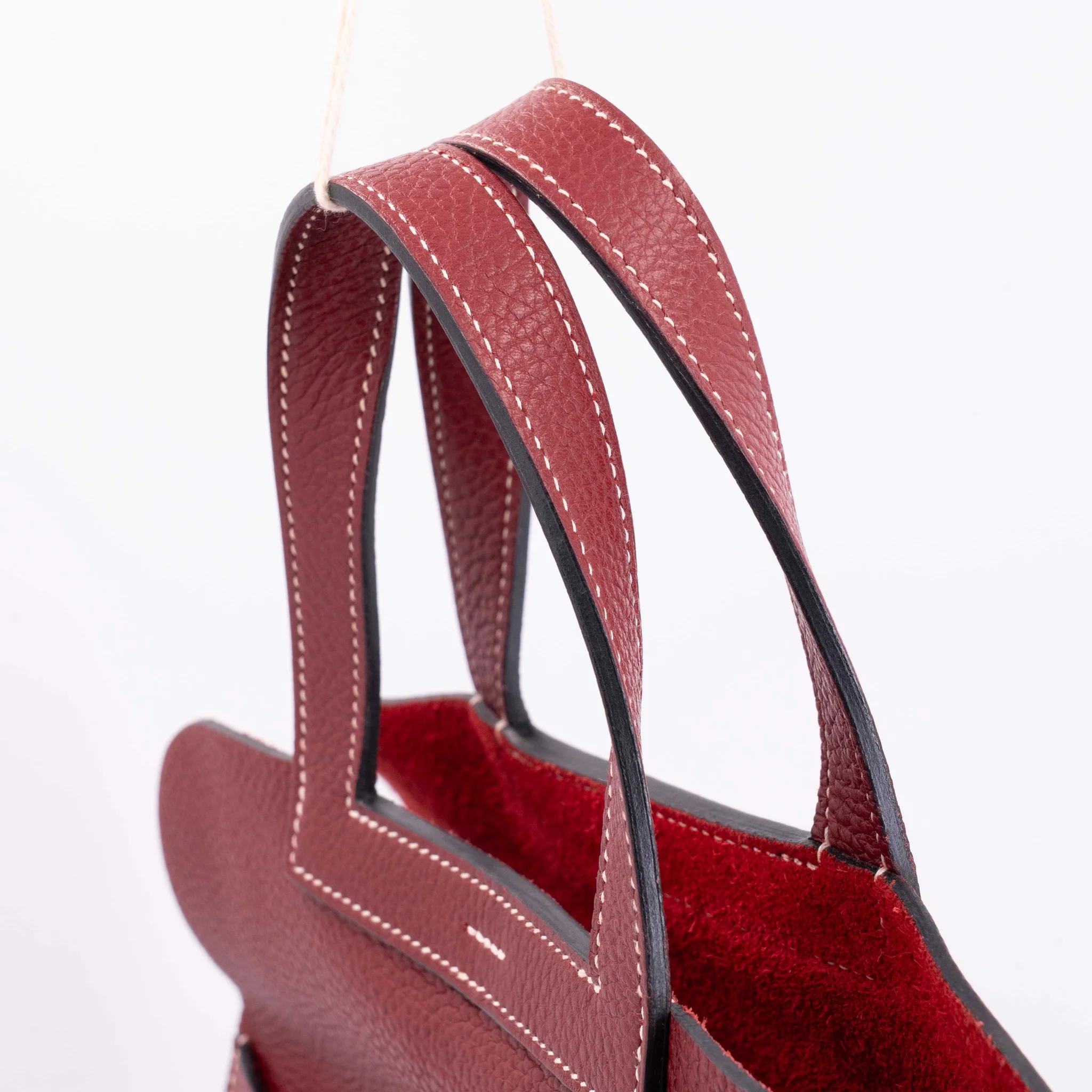 A美品 HERMÈS 爱马仕 Halzan 31 55 爱马仕红 Rouge H Clemence小牛皮 银扣 T刻 2015年 - 5