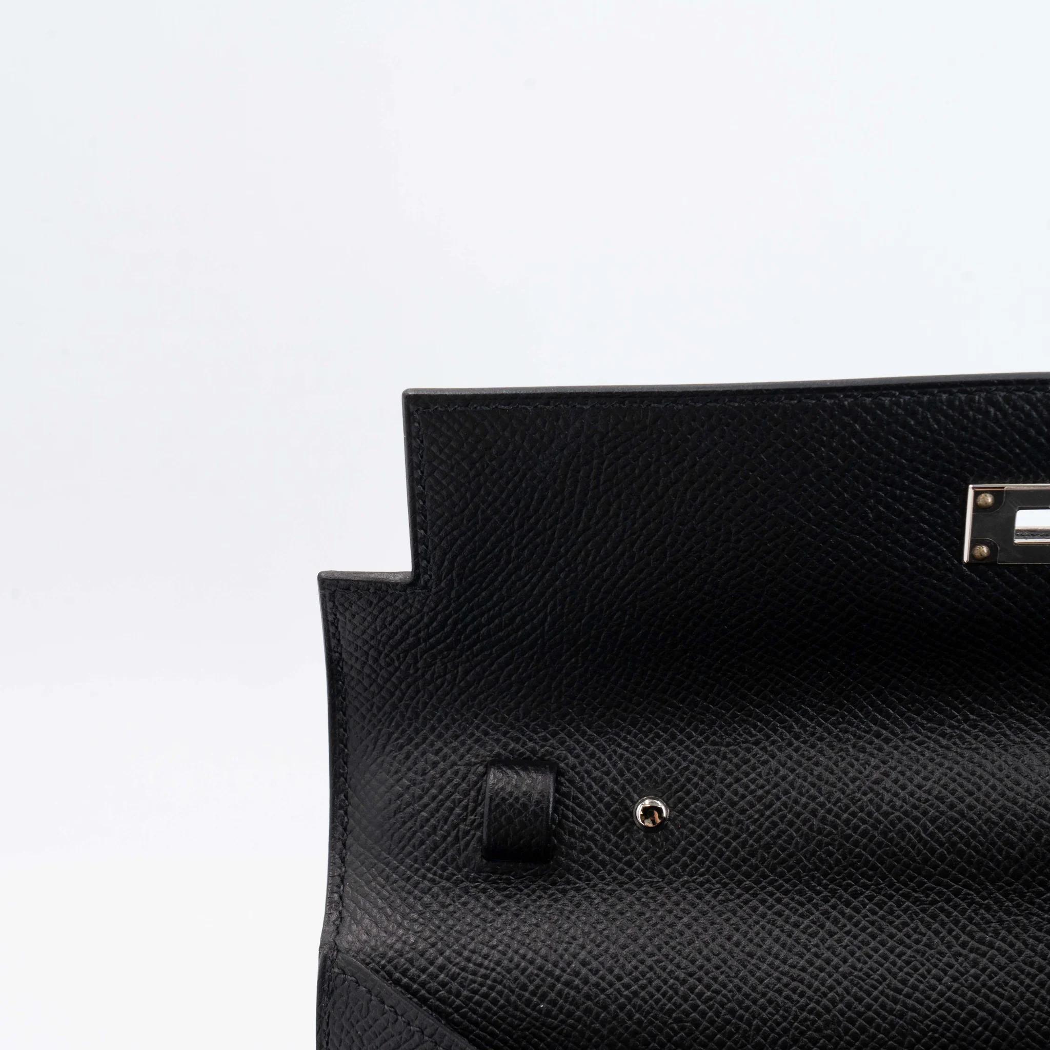 未使用保存品 HERMÈS 爱马仕 Kelly To Go 钱包 89 黑色 Noir (Black) Epsom皮 银扣 Y刻 2020年 - 15