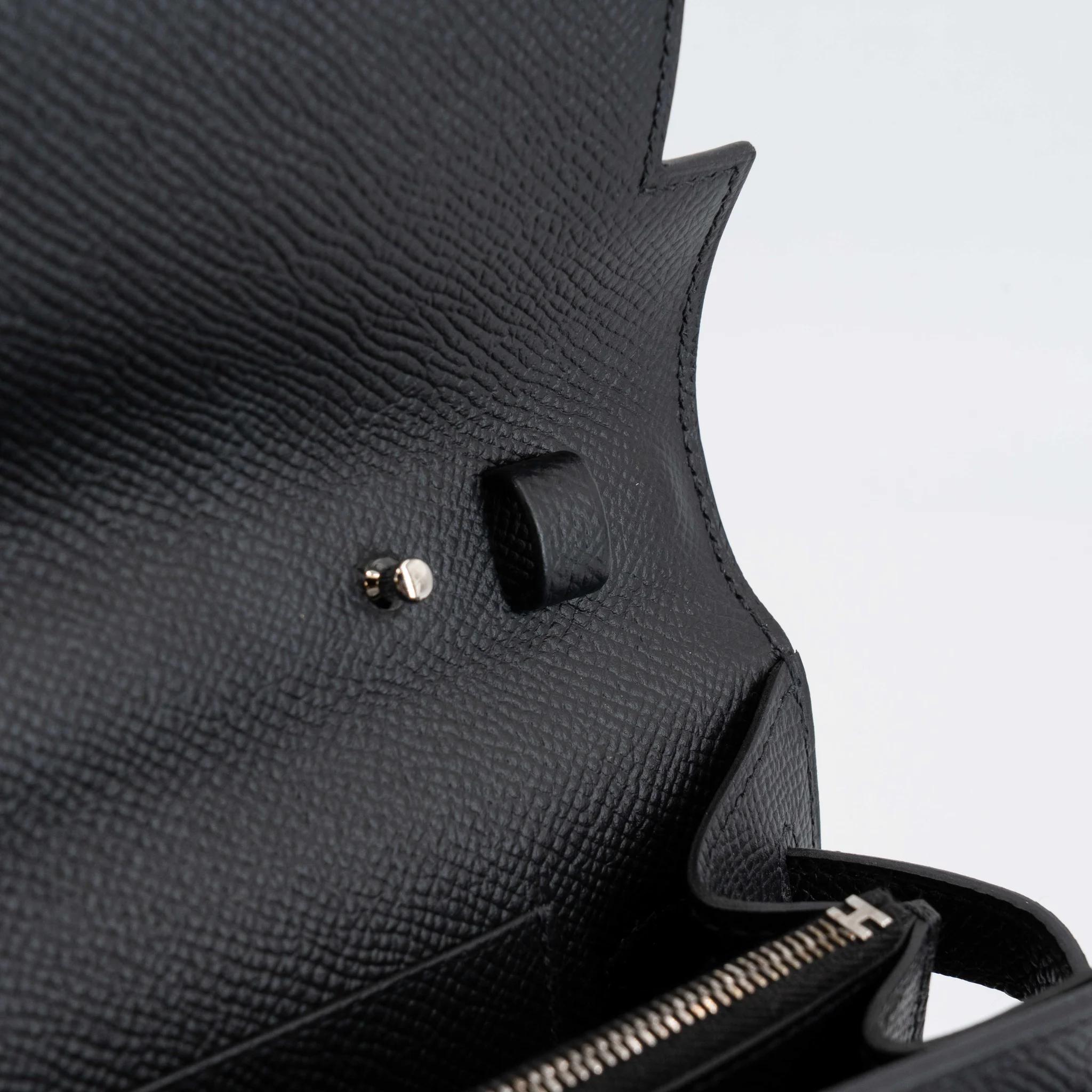 未使用保存品 HERMÈS 爱马仕 Kelly To Go 钱包 89 黑色 Noir (Black) Epsom皮 银扣 Y刻 2020年 - 18
