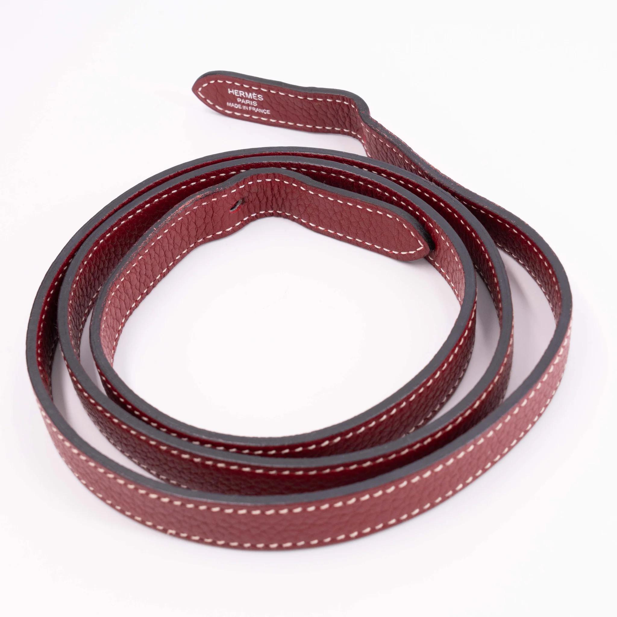 A美品 HERMÈS 爱马仕 Halzan 31 55 爱马仕红 Rouge H Clemence小牛皮 银扣 T刻 2015年 - 28