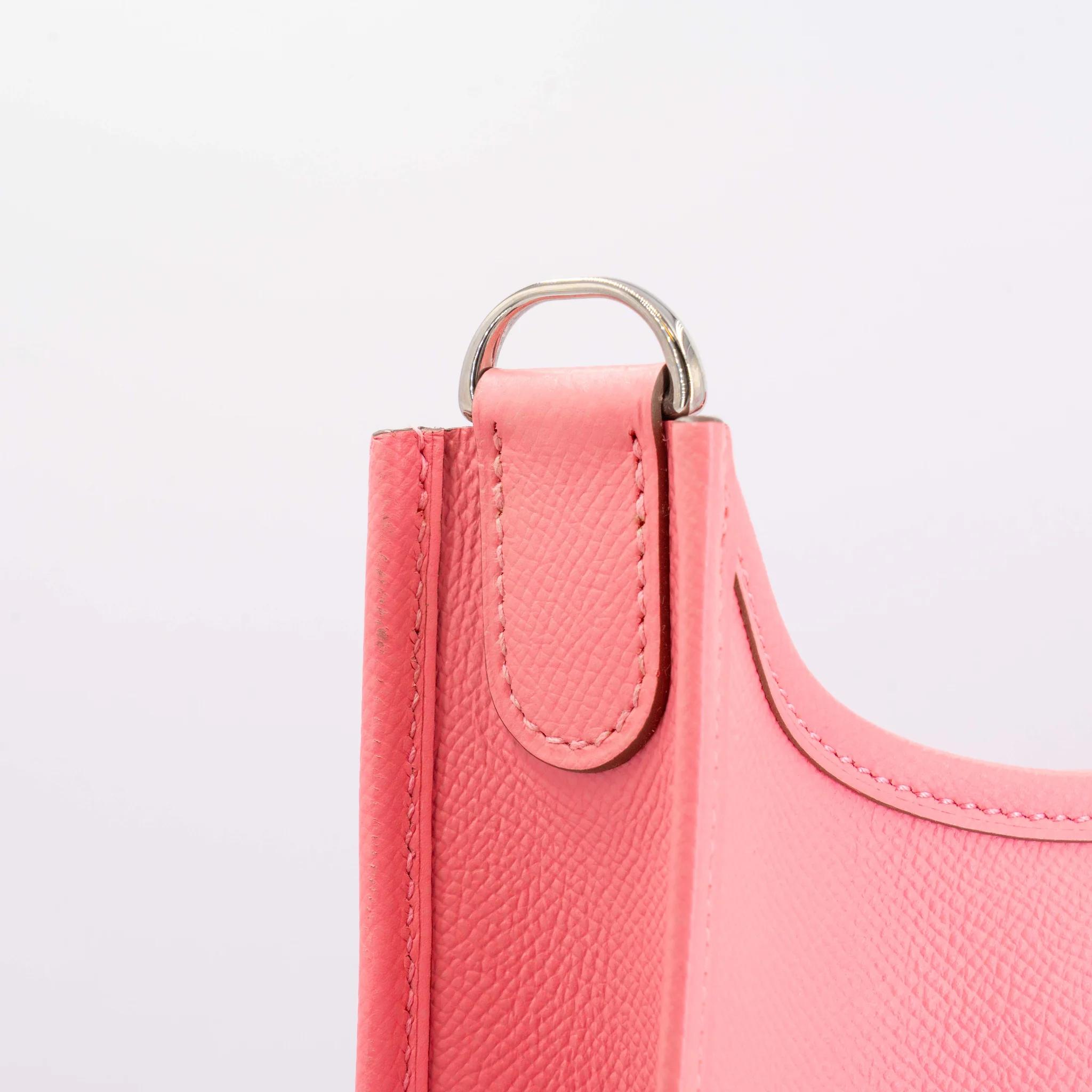 A美品 HERMÈS 爱马仕 Evelyne 29 1Q 彩纸粉 Rose Confetti Epsom牛皮 银扣 T刻 2015年 - 15