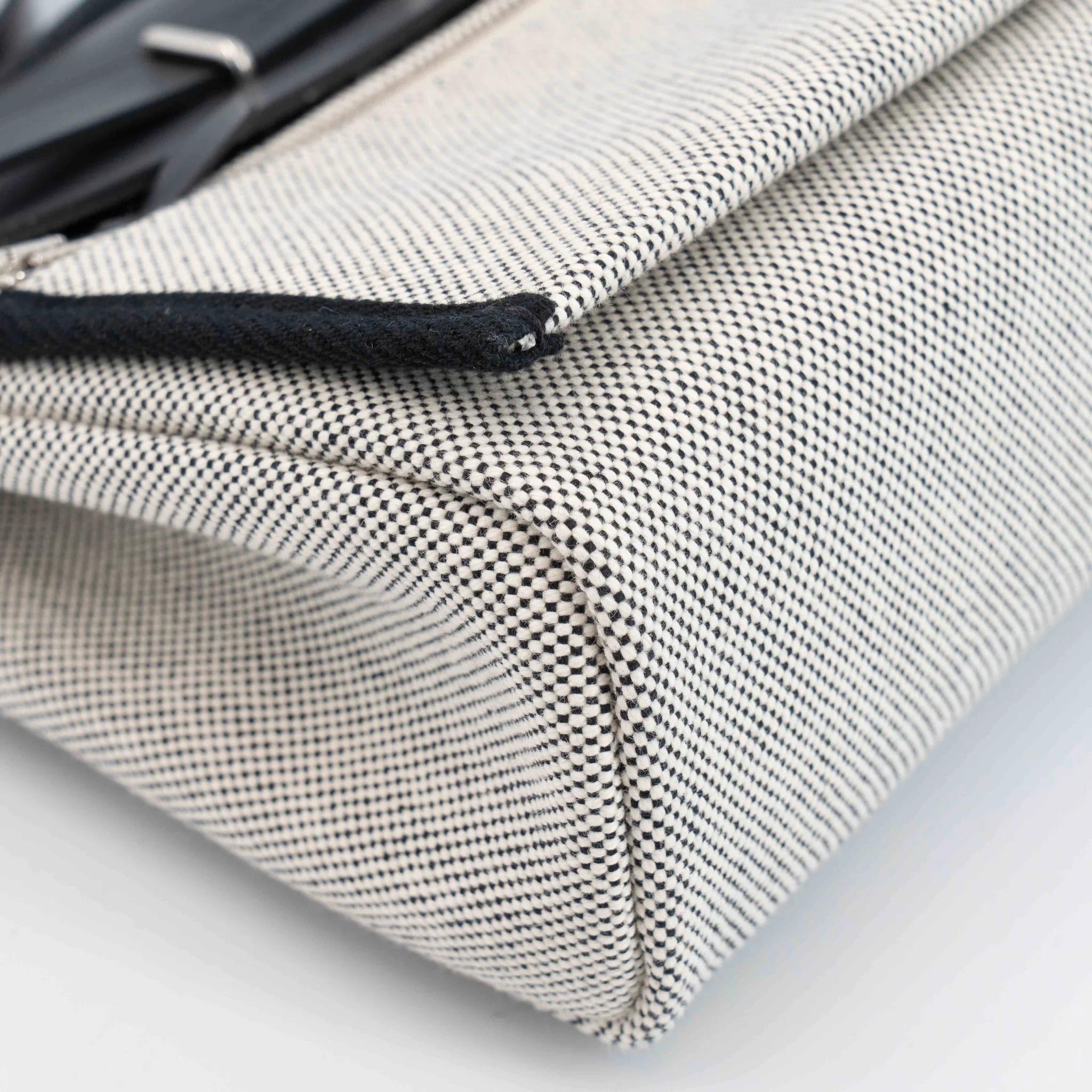 Excellent ( Rank SA ) HERMÈS Herbag Zip Mini 20 Noir (89) Vache Hunter Toile H canvas Palladium hardware K (2025) - 13