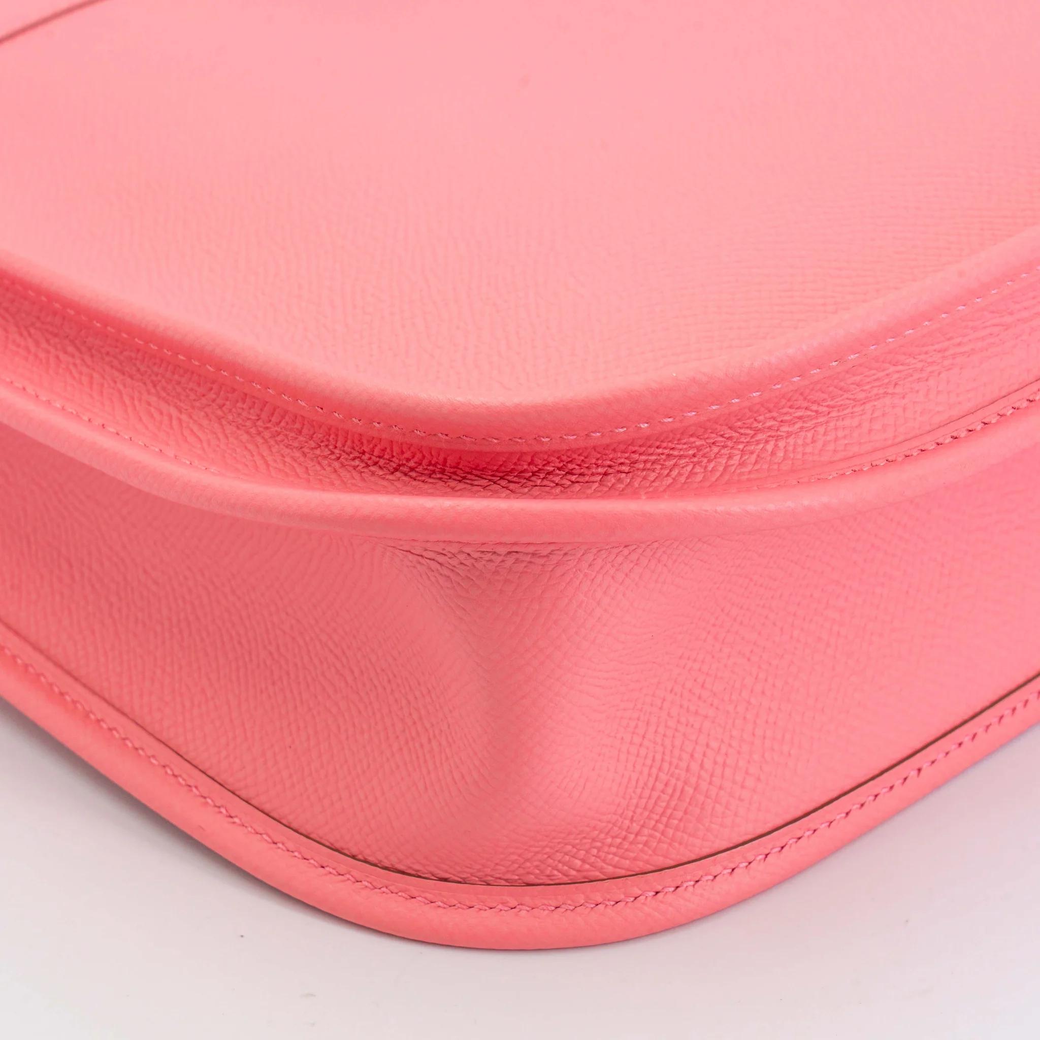 A美品 HERMÈS 爱马仕 Evelyne 29 1Q 彩纸粉 Rose Confetti Epsom牛皮 银扣 T刻 2015年 - 10