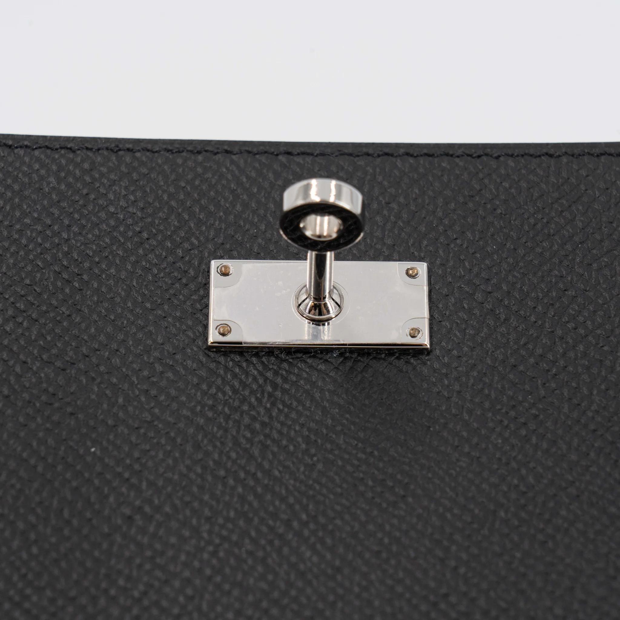 未使用保存品 HERMÈS 爱马仕 Kelly To Go 钱包 89 黑色 Noir (Black) Epsom皮 银扣 Y刻 2020年 - 11