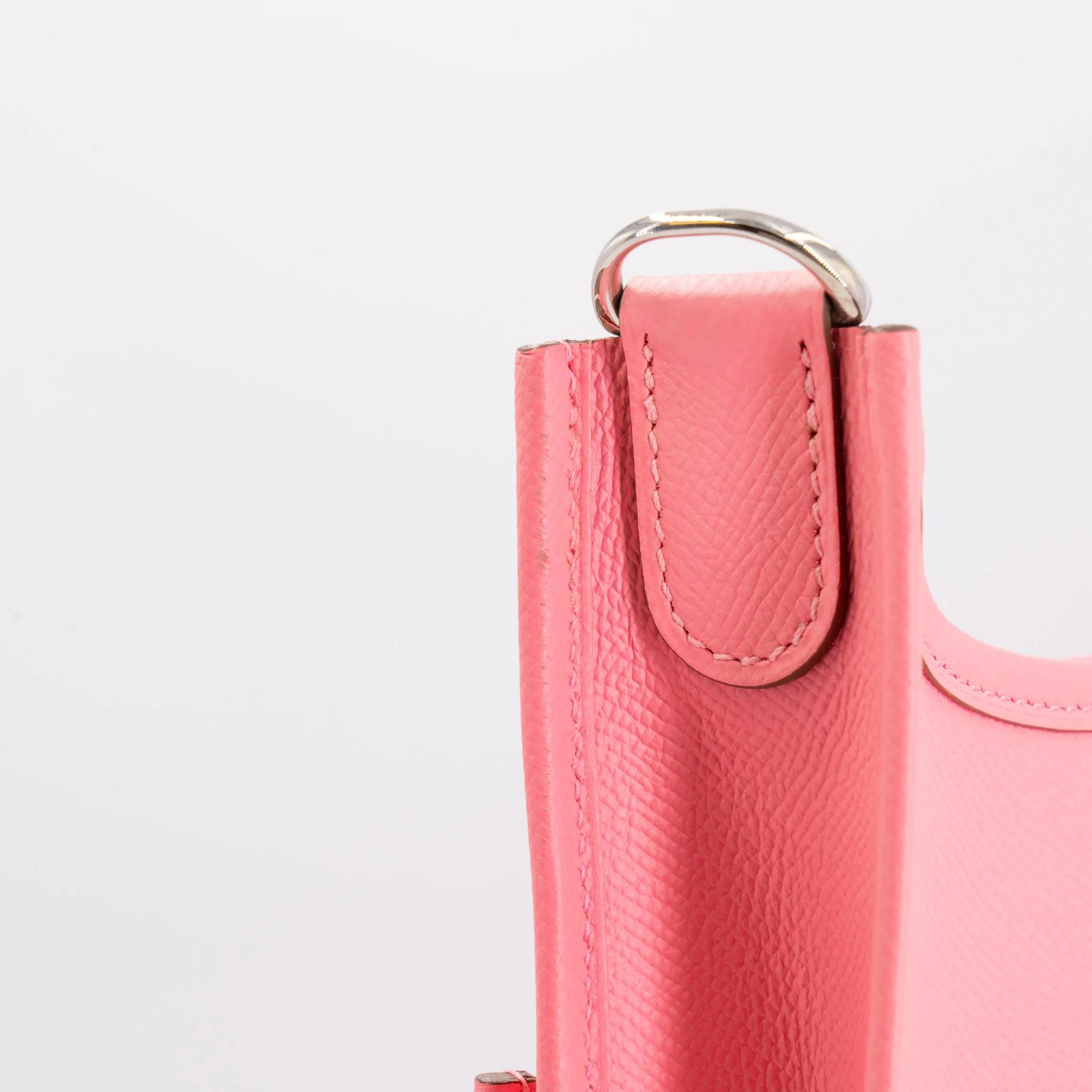 A美品 HERMÈS 爱马仕 Evelyne 29 1Q 彩纸粉 Rose Confetti Epsom牛皮 银扣 T刻 2015年 - 4
