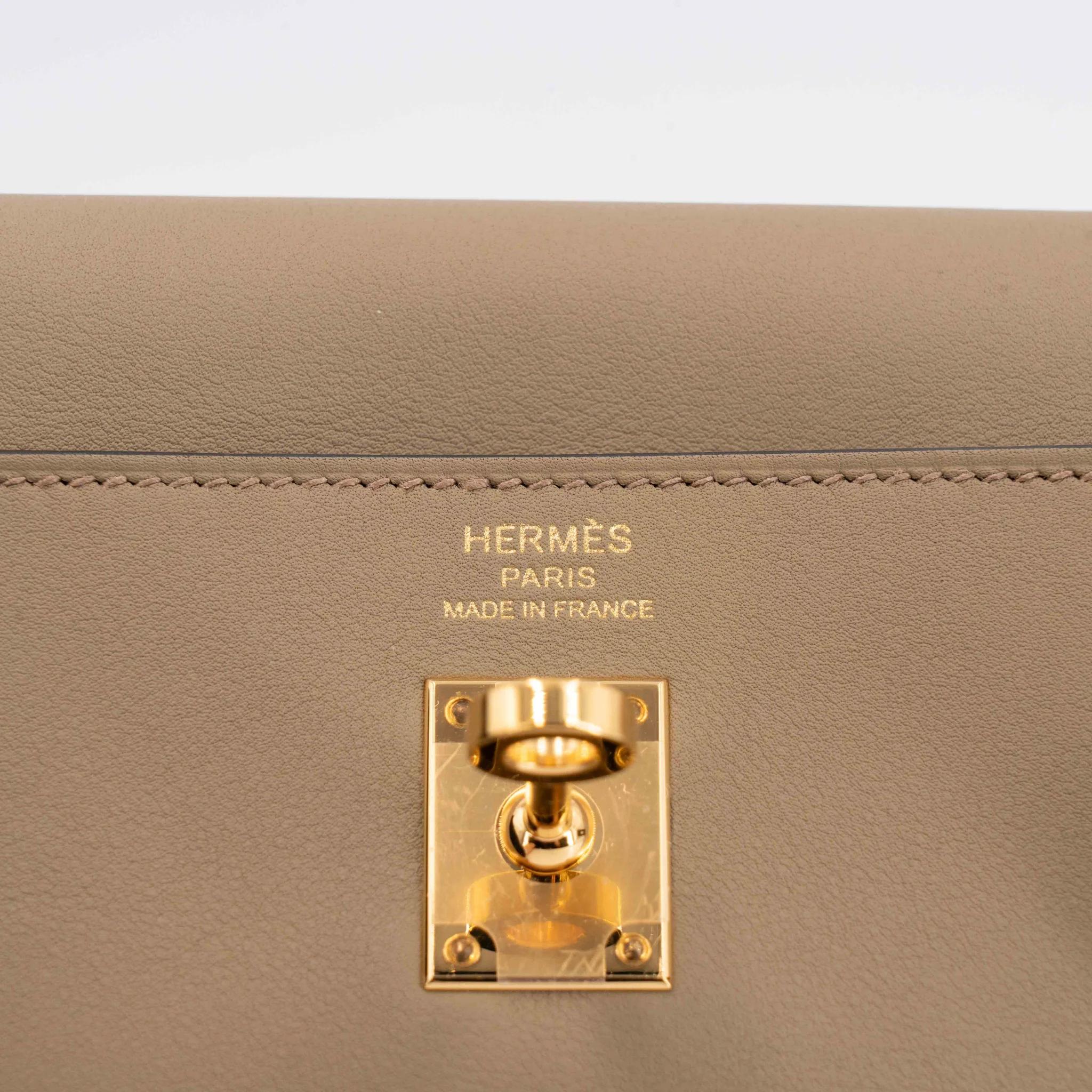 SA超美品 HERMÈS 爱马仕 Kelly Moove 8Q 马尔法米色 Beige Marfa Swift牛皮 金扣 W刻 2024年 - 13
