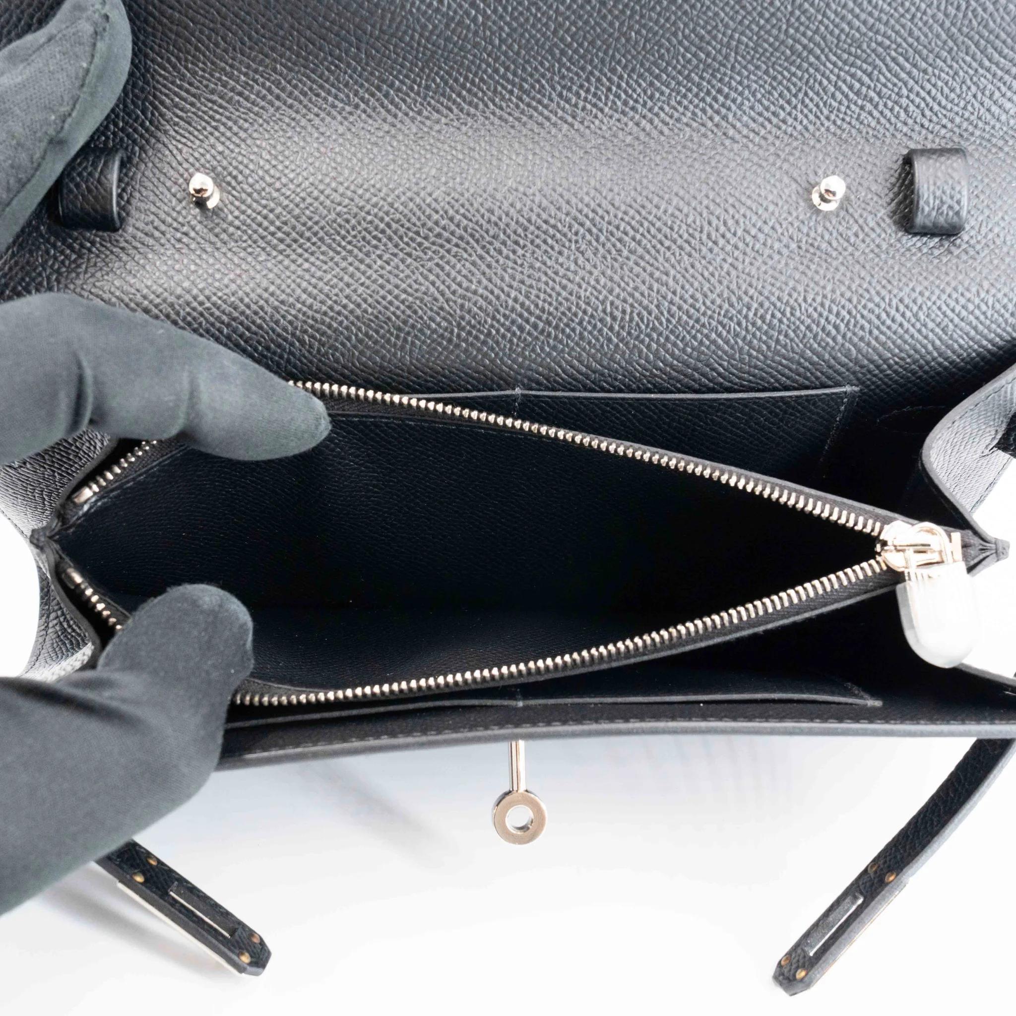 未使用保存品 HERMÈS 爱马仕 Kelly To Go 钱包 89 黑色 Noir (Black) Epsom皮 银扣 Y刻 2020年 - 21