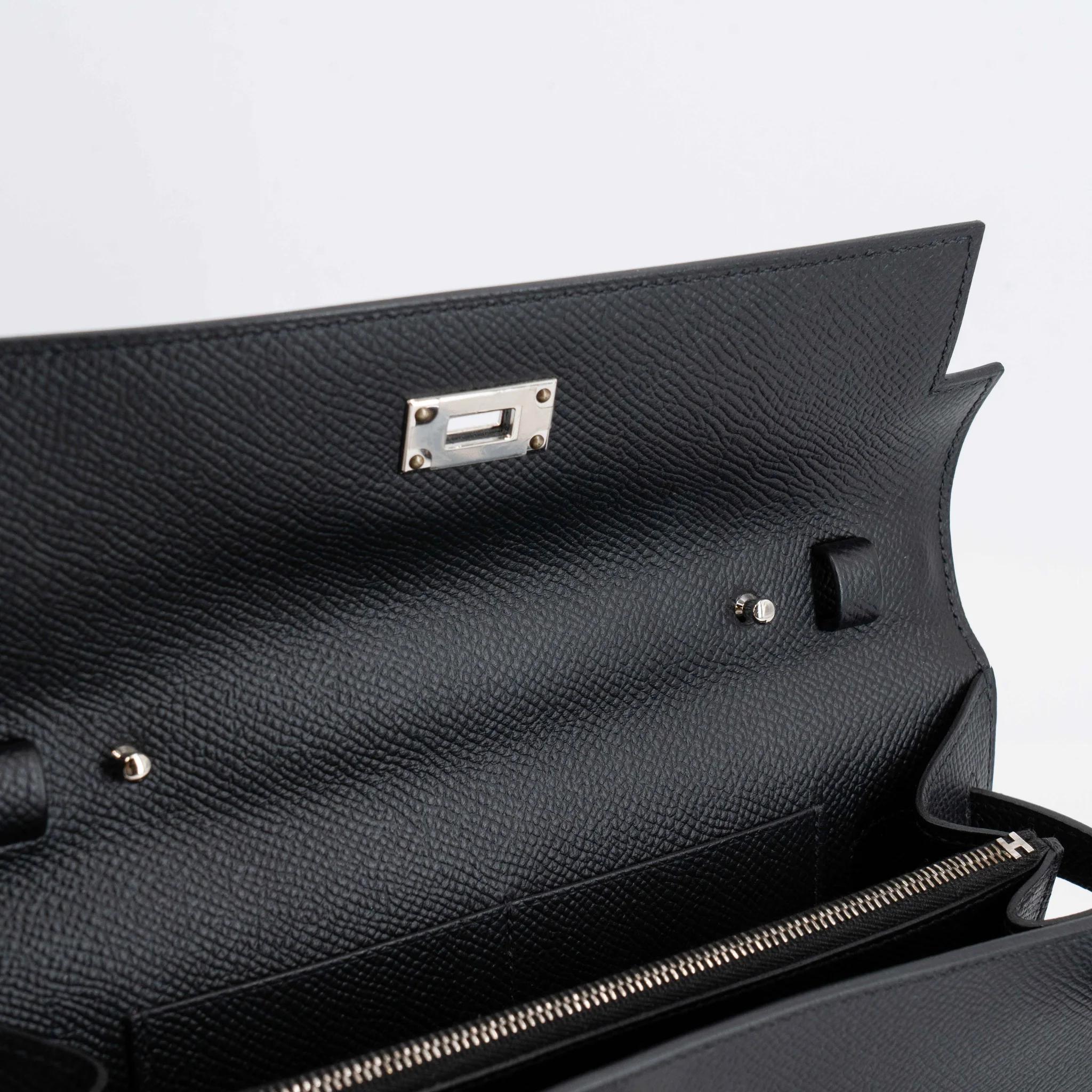 未使用保存品 HERMÈS 爱马仕 Kelly To Go 钱包 89 黑色 Noir (Black) Epsom皮 银扣 Y刻 2020年 - 16