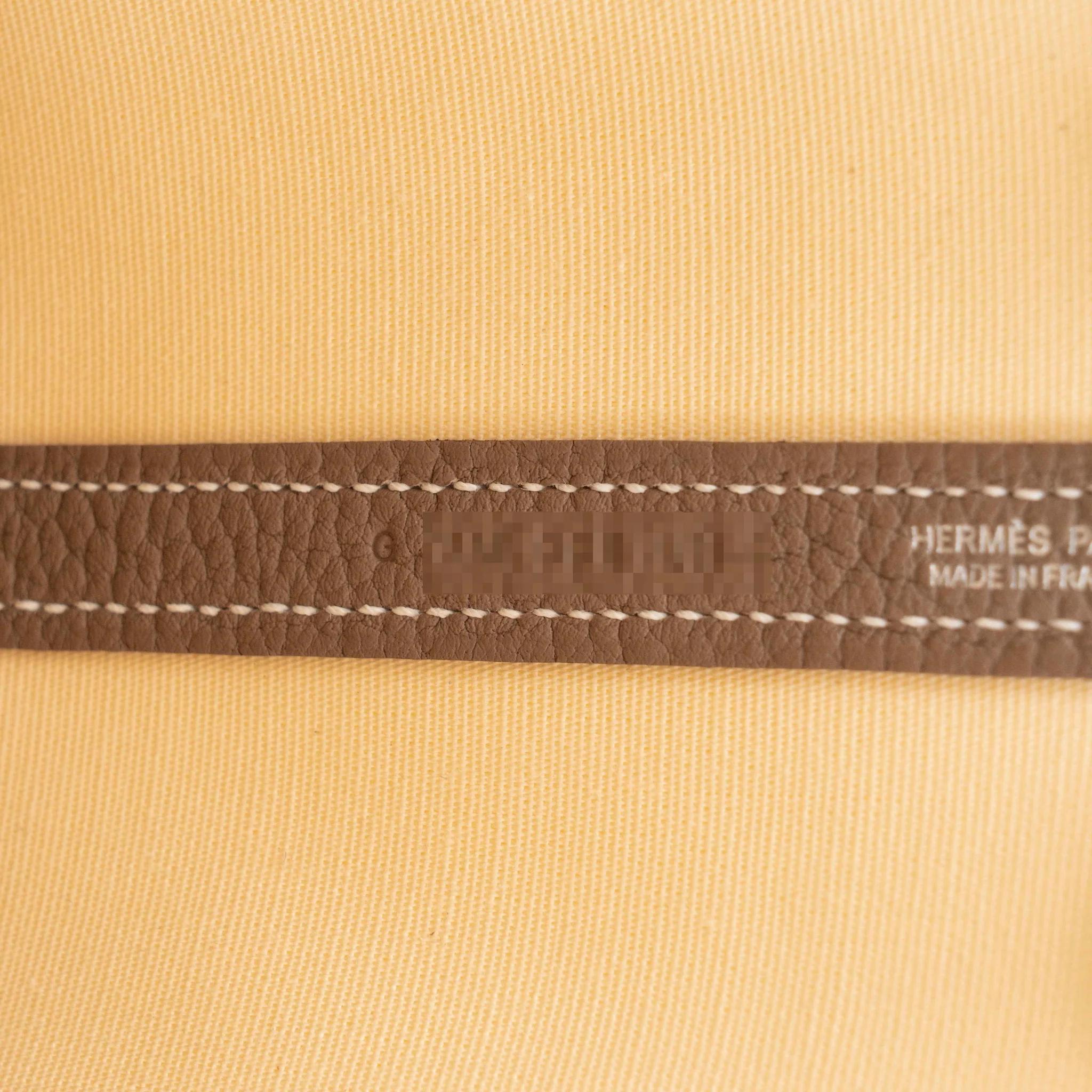全新 HERMÈS 爱马仕 Neo Garden Party 23 花园 18 大象灰 Etoupe Y1 香草色 Vanille Toile Officier 帆布 Negonda皮 银扣 G刻 2026年 - 12