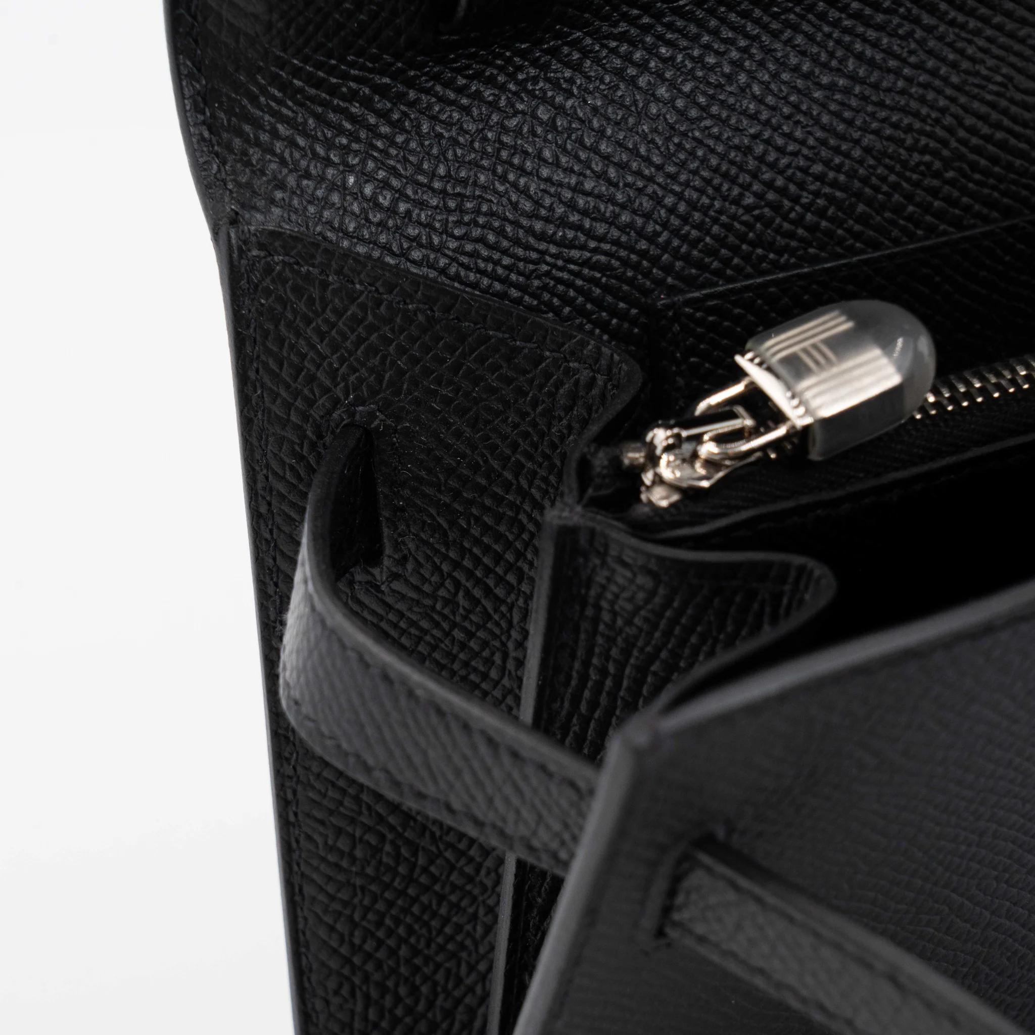 未使用保存品 HERMÈS 爱马仕 Kelly To Go 钱包 89 黑色 Noir (Black) Epsom皮 银扣 Y刻 2020年 - 13
