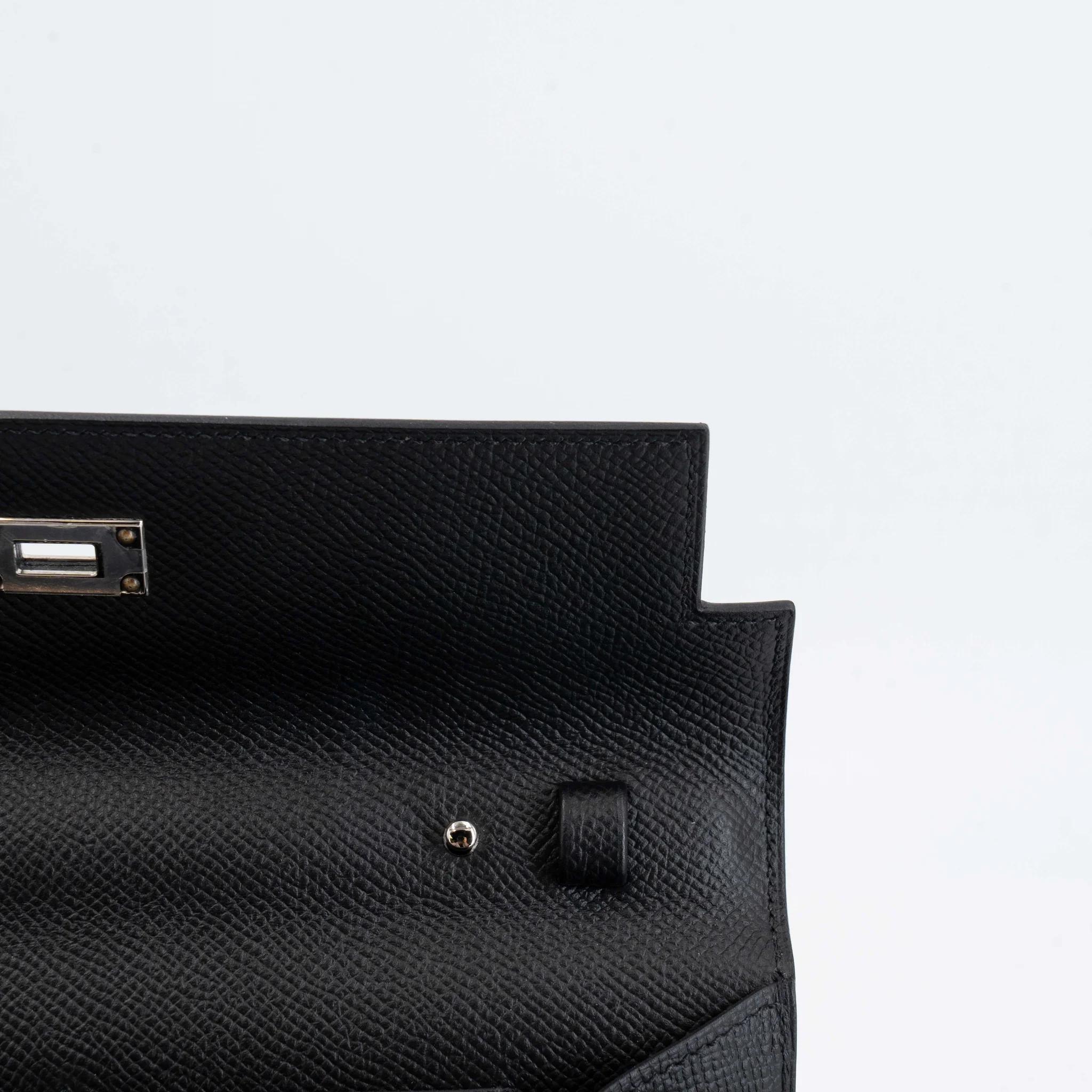 未使用保存品 HERMÈS 爱马仕 Kelly To Go 钱包 89 黑色 Noir (Black) Epsom皮 银扣 Y刻 2020年 - 14