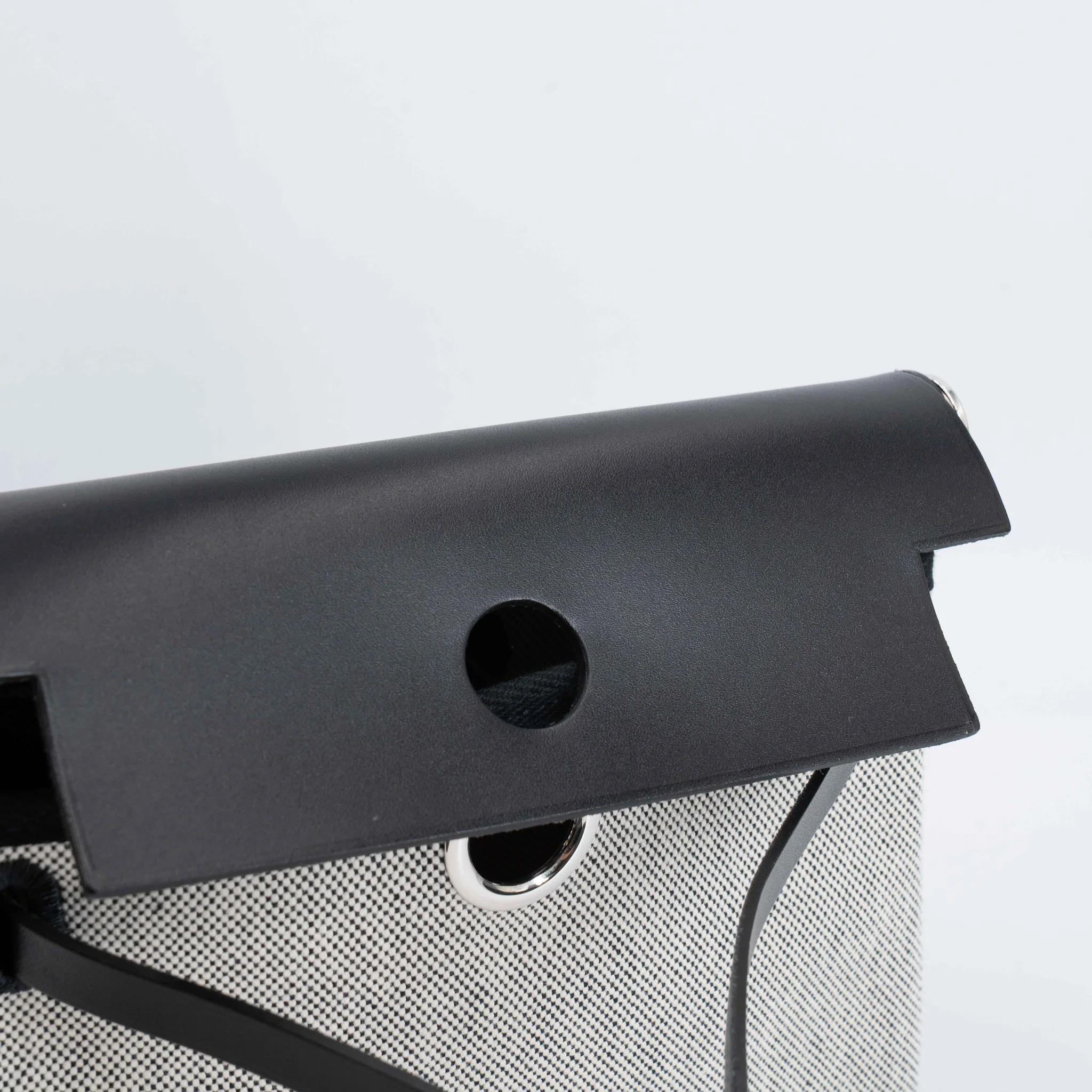 Excellent ( Rank SA ) HERMÈS Herbag Zip Mini 20 Noir (89) Vache Hunter Toile H canvas Palladium hardware K (2025) - 24