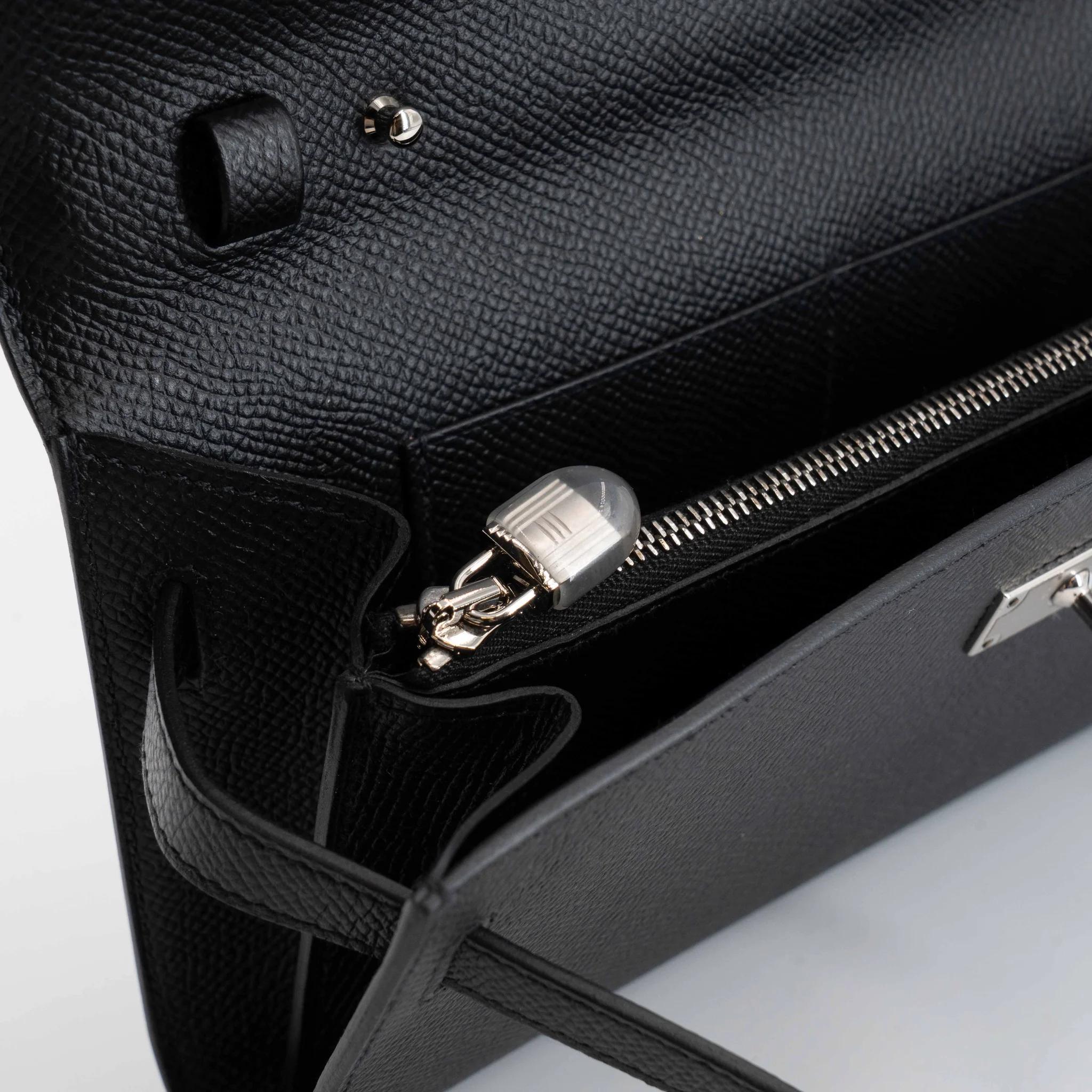 未使用保存品 HERMÈS 爱马仕 Kelly To Go 钱包 89 黑色 Noir (Black) Epsom皮 银扣 Y刻 2020年 - 17