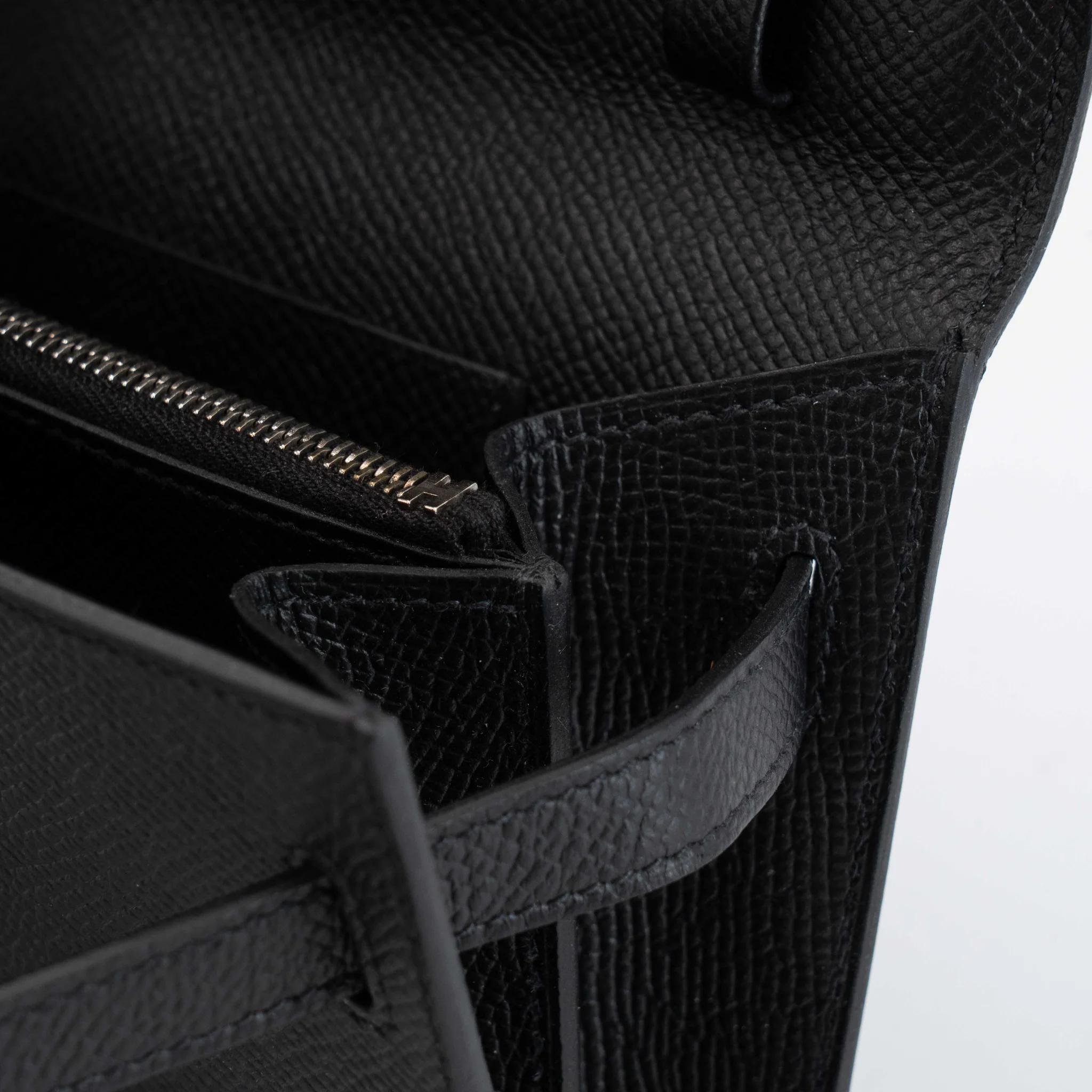 未使用保存品 HERMÈS 爱马仕 Kelly To Go 钱包 89 黑色 Noir (Black) Epsom皮 银扣 Y刻 2020年 - 12