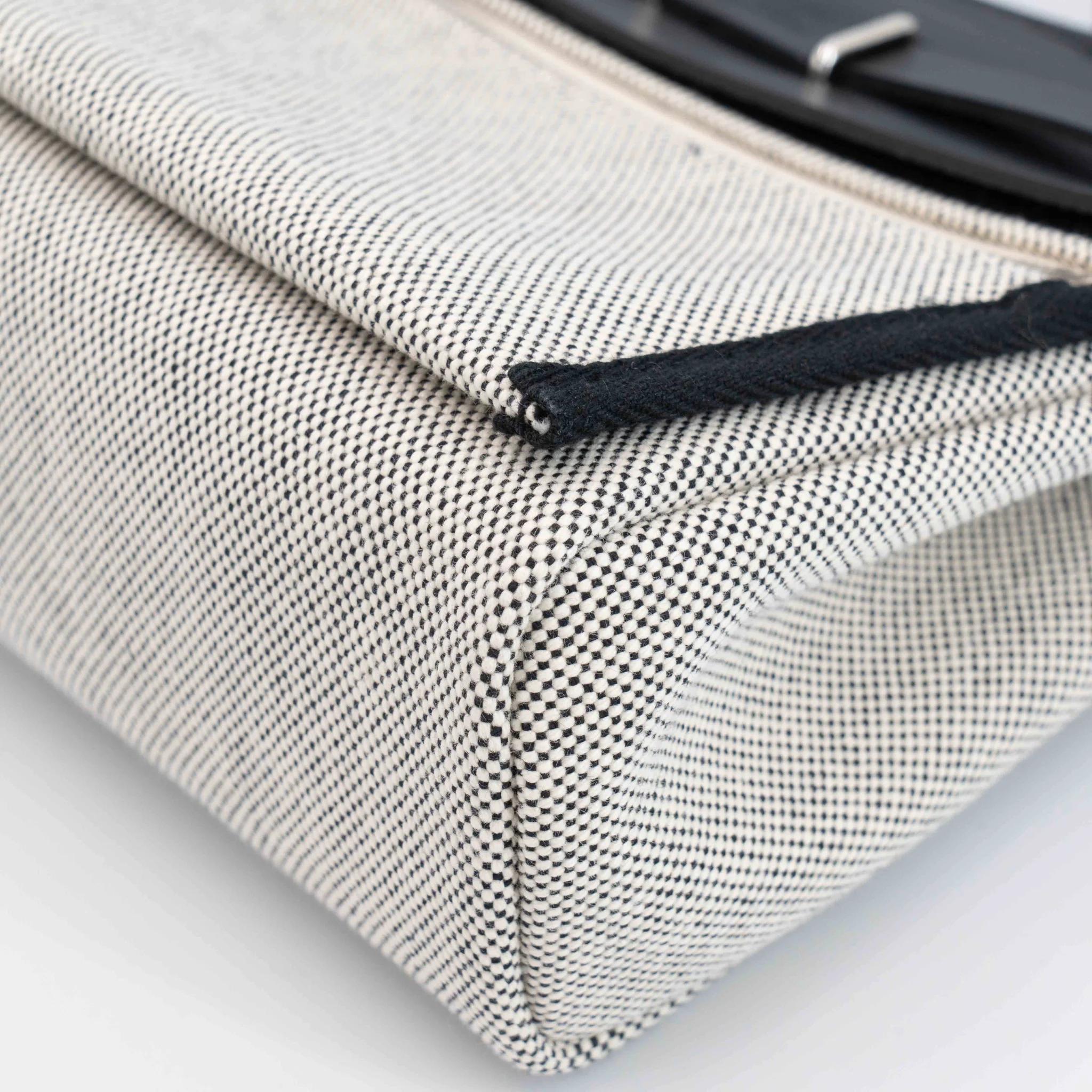 Excellent ( Rank SA ) HERMÈS Herbag Zip Mini 20 Noir (89) Vache Hunter Toile H canvas Palladium hardware K (2025) - 14