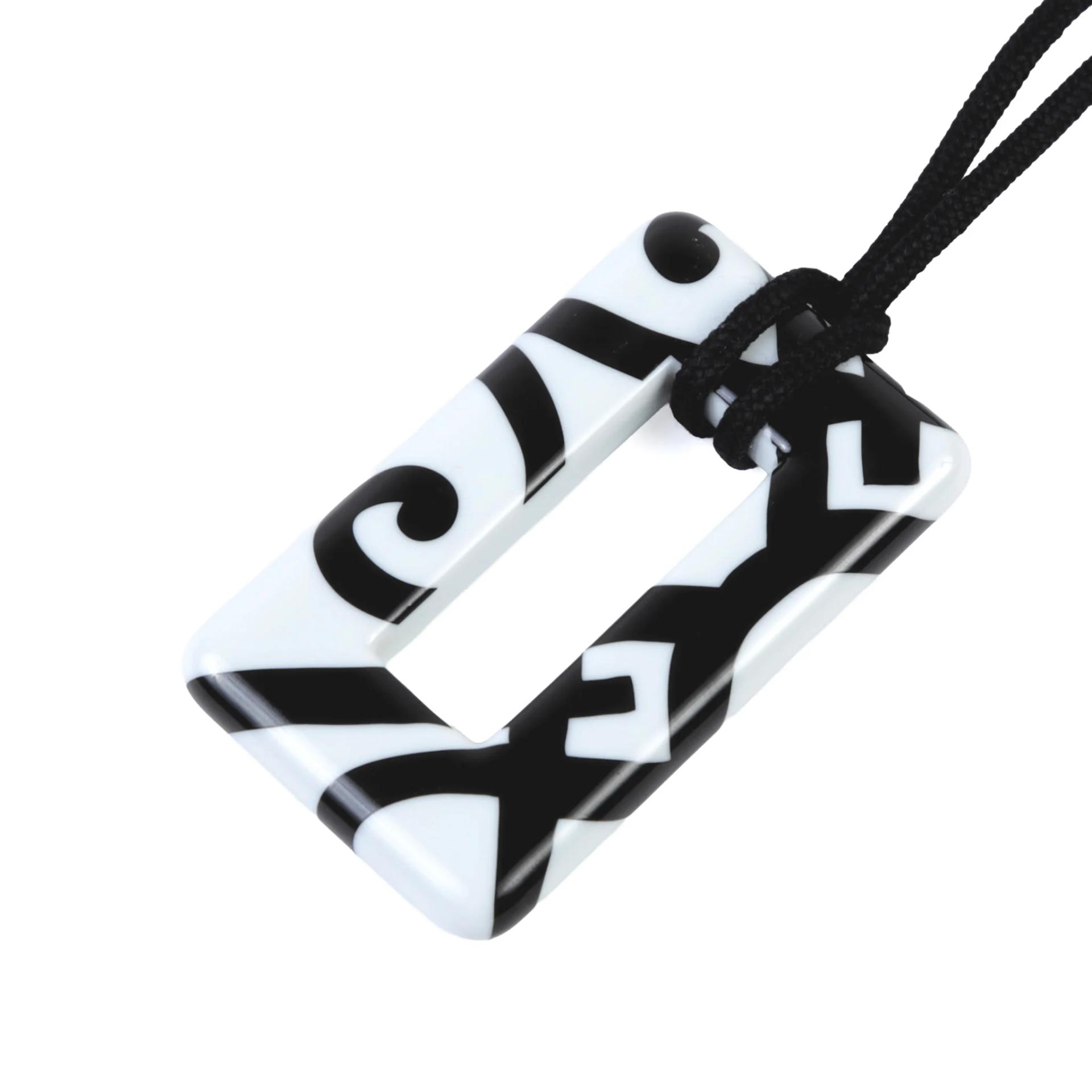 Unused ( Rank NS ) HERMÈS Guadalquivir Pendant Necklace Black (89) White (01) Earthenware - 3