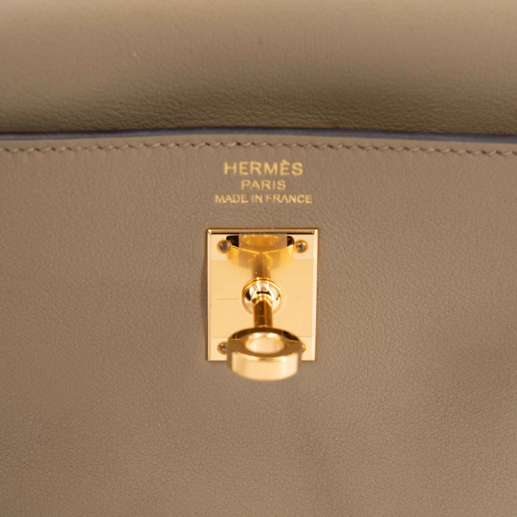 SA超美品 HERMÈS 爱马仕 Kelly Moove 8Q 马尔法米色 Beige Marfa Swift牛皮 金扣 W刻 2024年 - 14