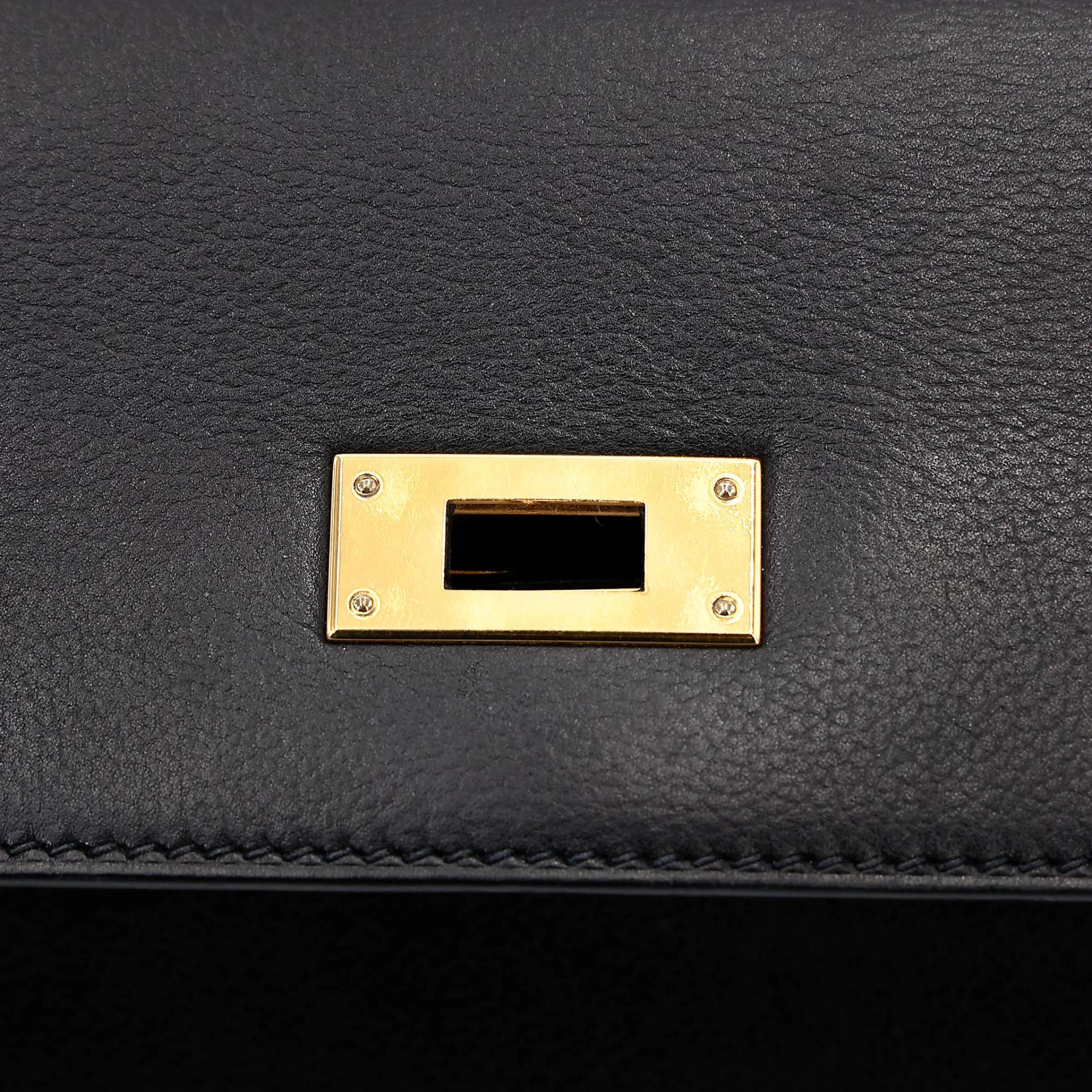 中古AB HERMÈS 爱马仕 Kelly depeches 25 公文包 89 黑色 Noir (Black) Evergrain皮 金扣 Y刻 2020年 - 23