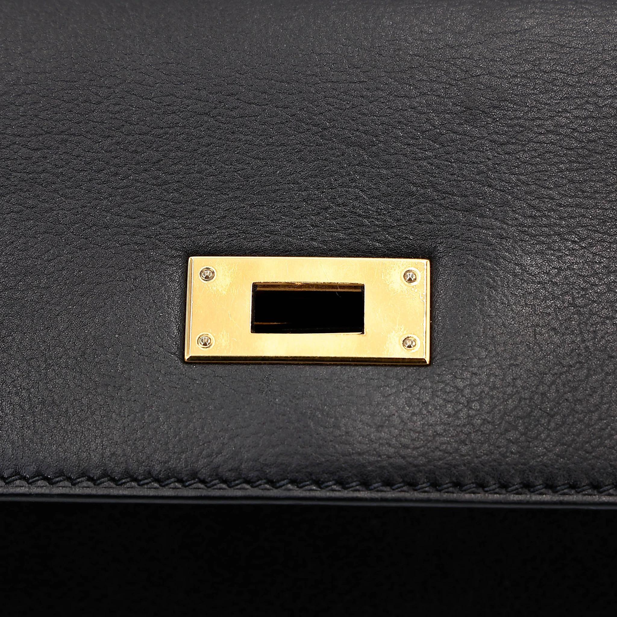 中古AB HERMÈS 愛馬仕 Kelly depeches 25 公文包 89 黑色 Noir (Black) Evergrain皮 金扣 Y刻 2020年 - 23
