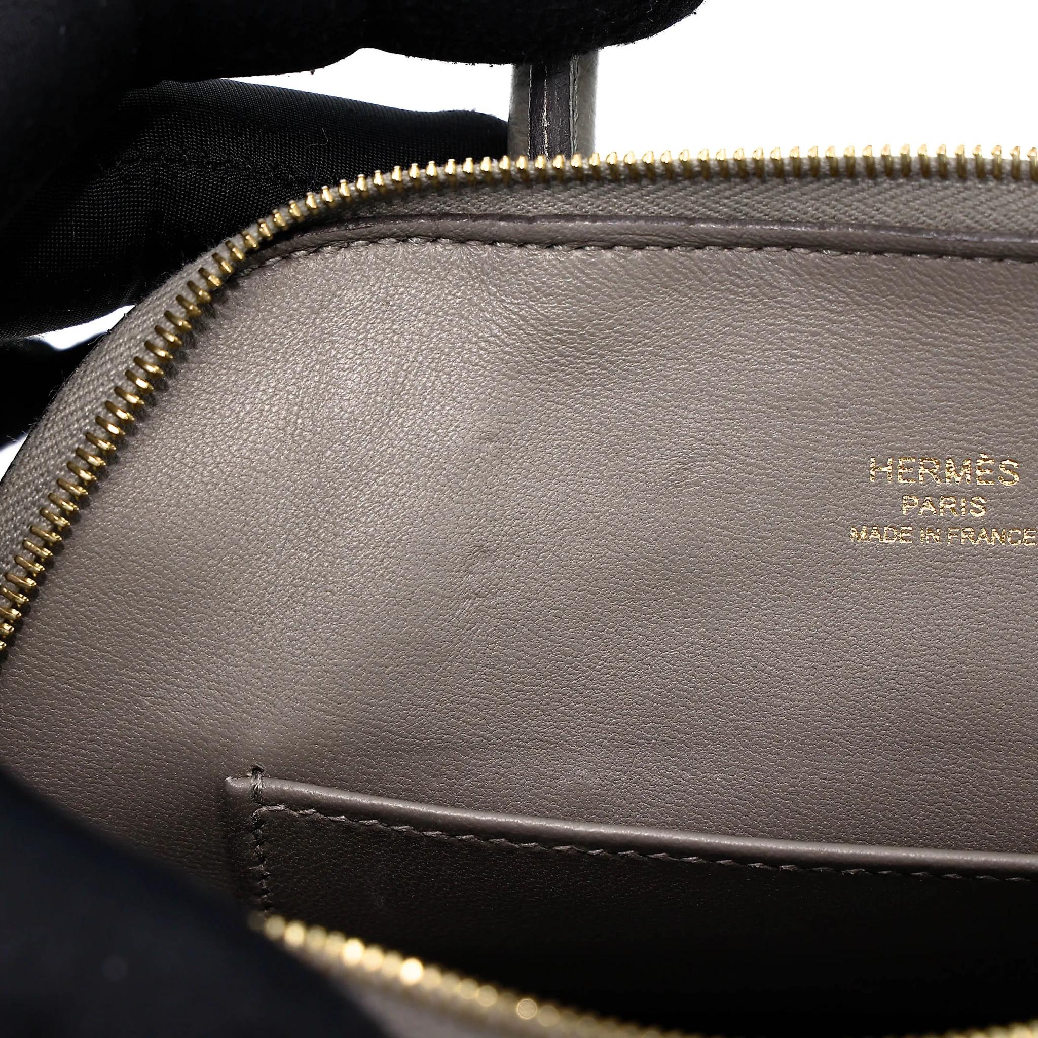 SA超美品 HERMÈS 愛馬仕 Mini Bolide 1923 0L Gris Meyer 積雨雲灰 Evercolor皮 金扣 W刻 2024年 - 29