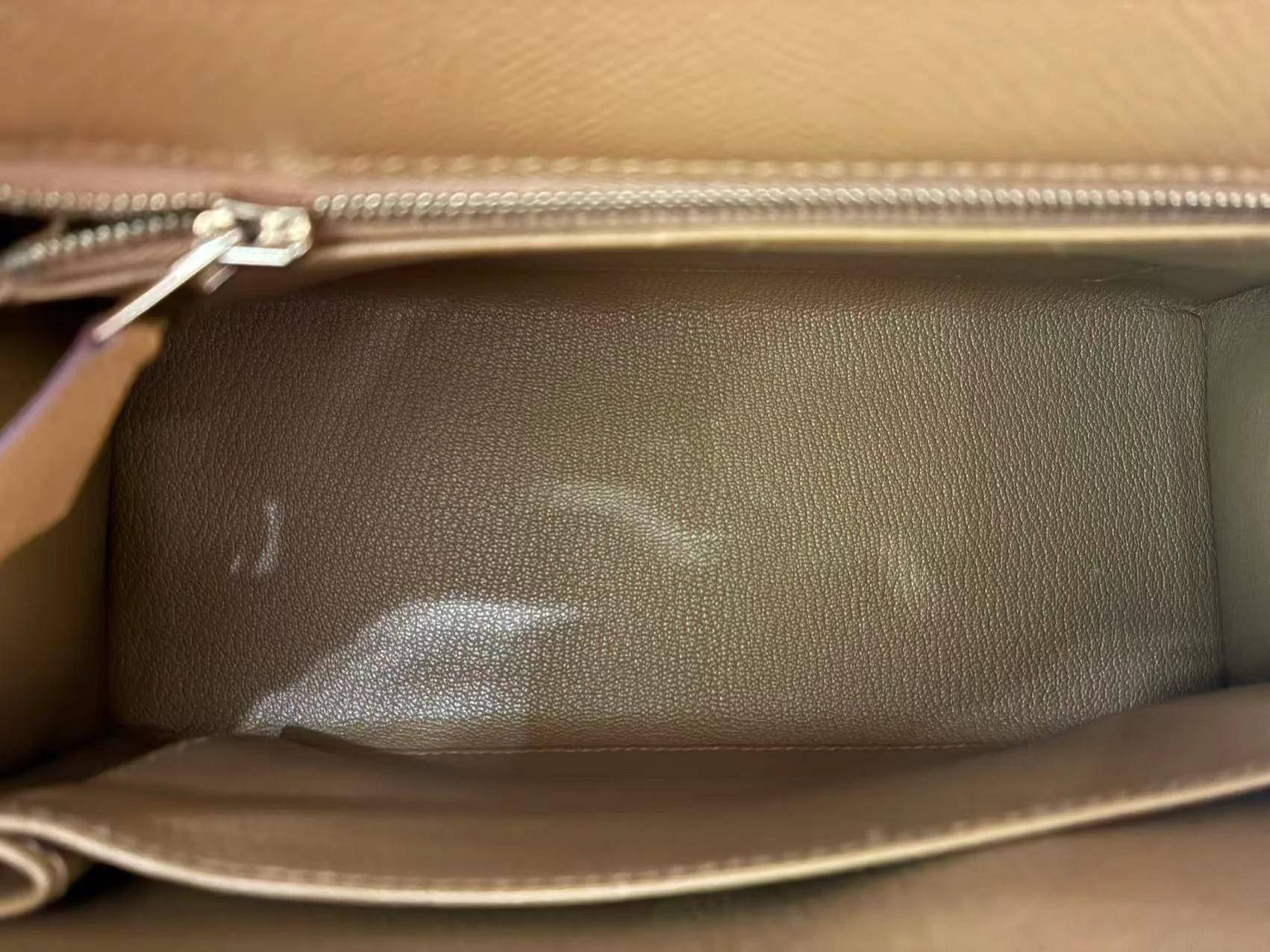 SA超美品 HERMÈS 爱马仕 Kelly 25 外缝 2S 芝麻色 Sesame Epsom牛皮 金扣 B刻 2023年 - 26
