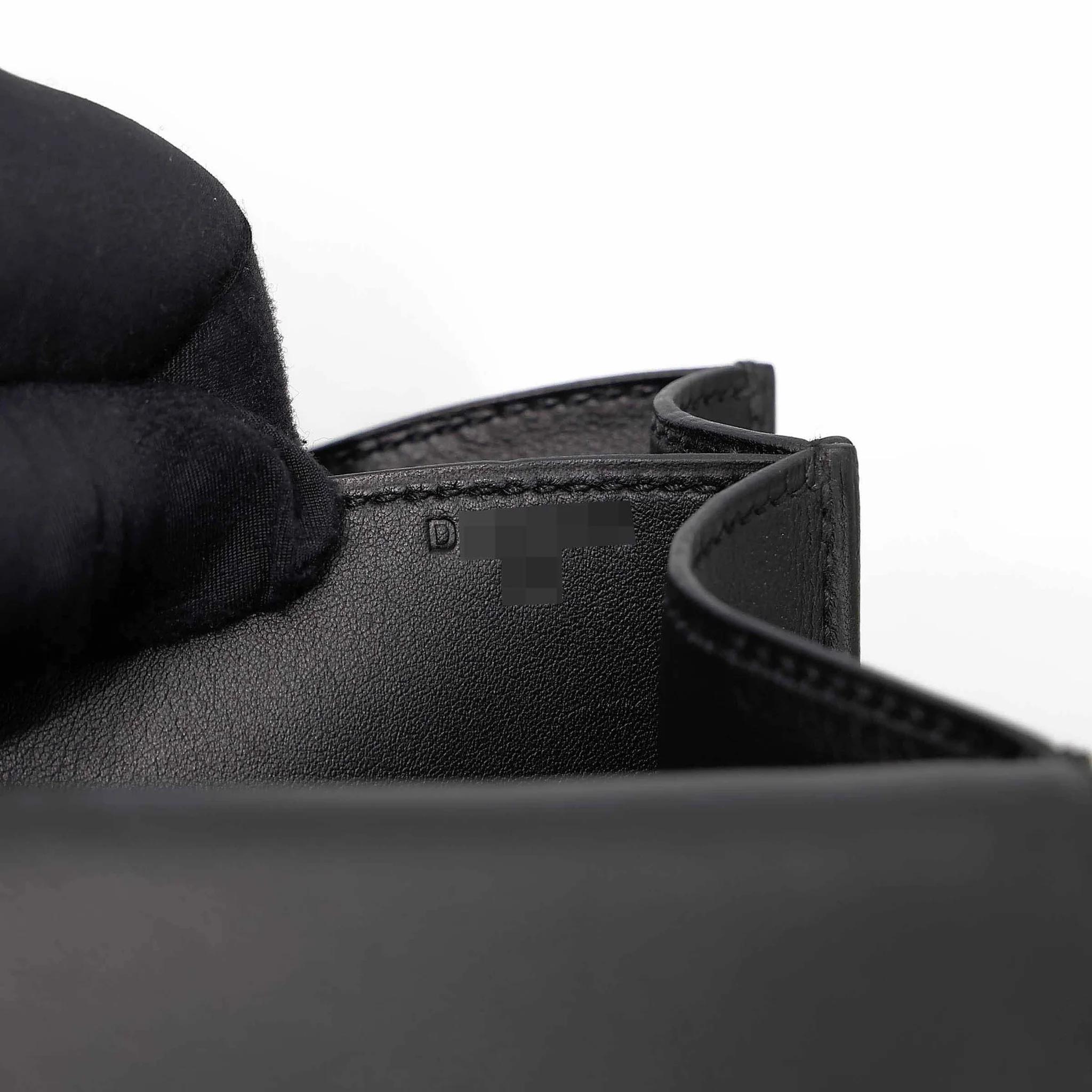 A美品 HERMÈS 愛馬仕 Constance 康康 24 89 黑色 Noir (Black) Toile H 帆布 Swift牛皮 銀扣 D刻 2019年 - 34