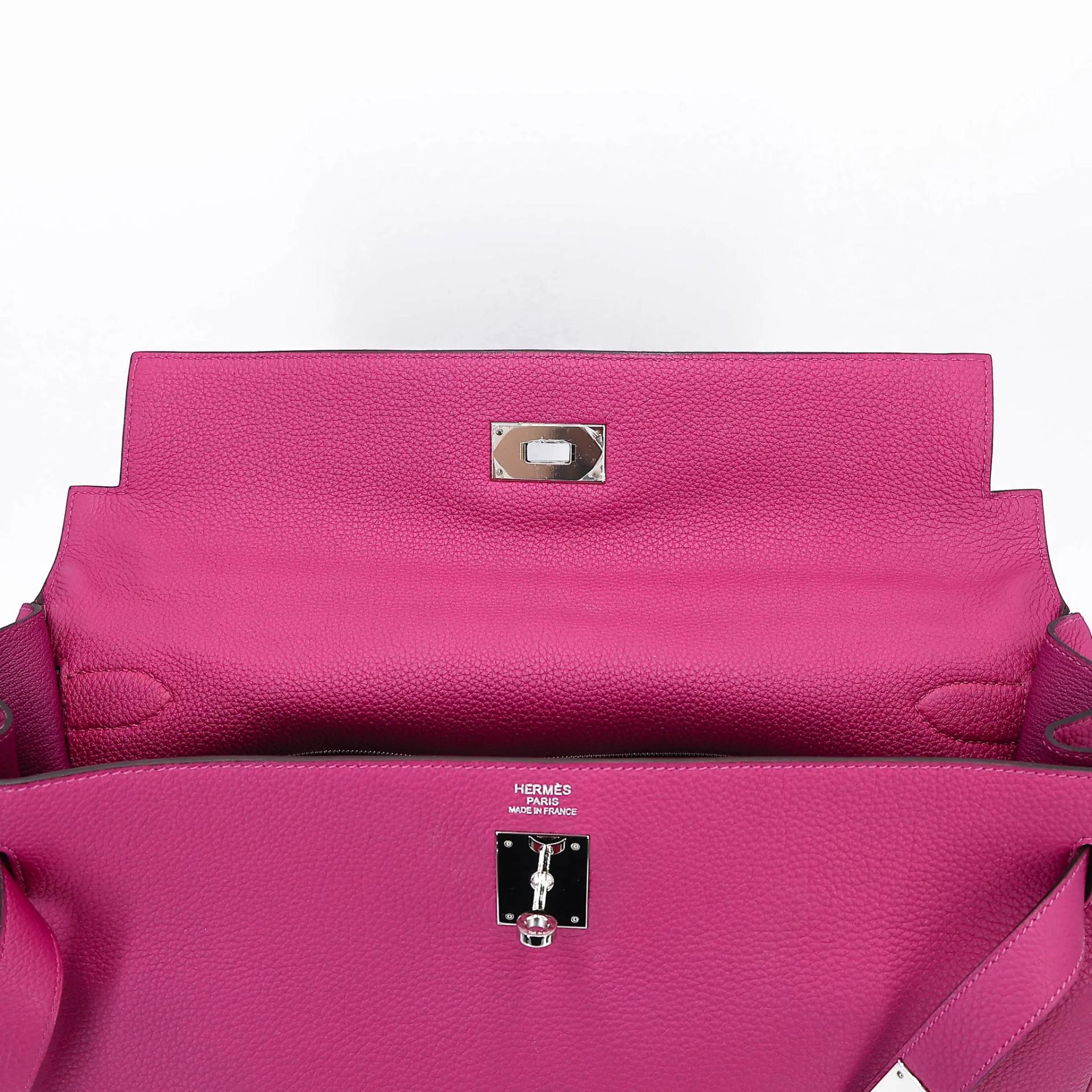 ランク A HERMÈS エルメス ケリー40 トスカ (K5) トゴ シルバー金具 □P刻印 (2012) - 21