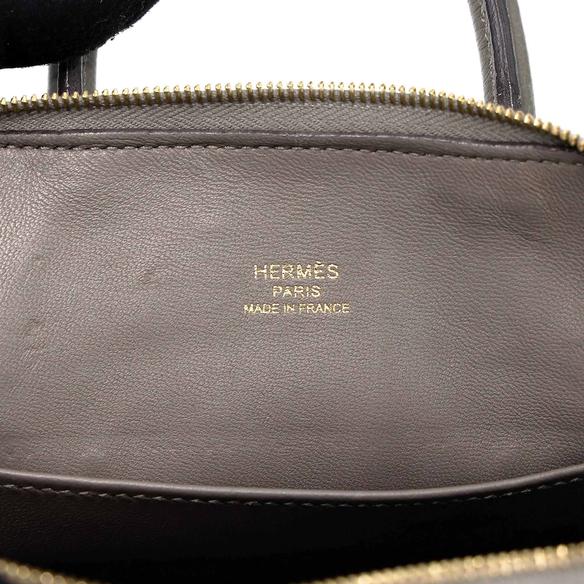SA超美品 HERMÈS 愛馬仕 Mini Bolide 1923 0L Gris Meyer 積雨雲灰 Evercolor皮 金扣 W刻 2024年 - 28