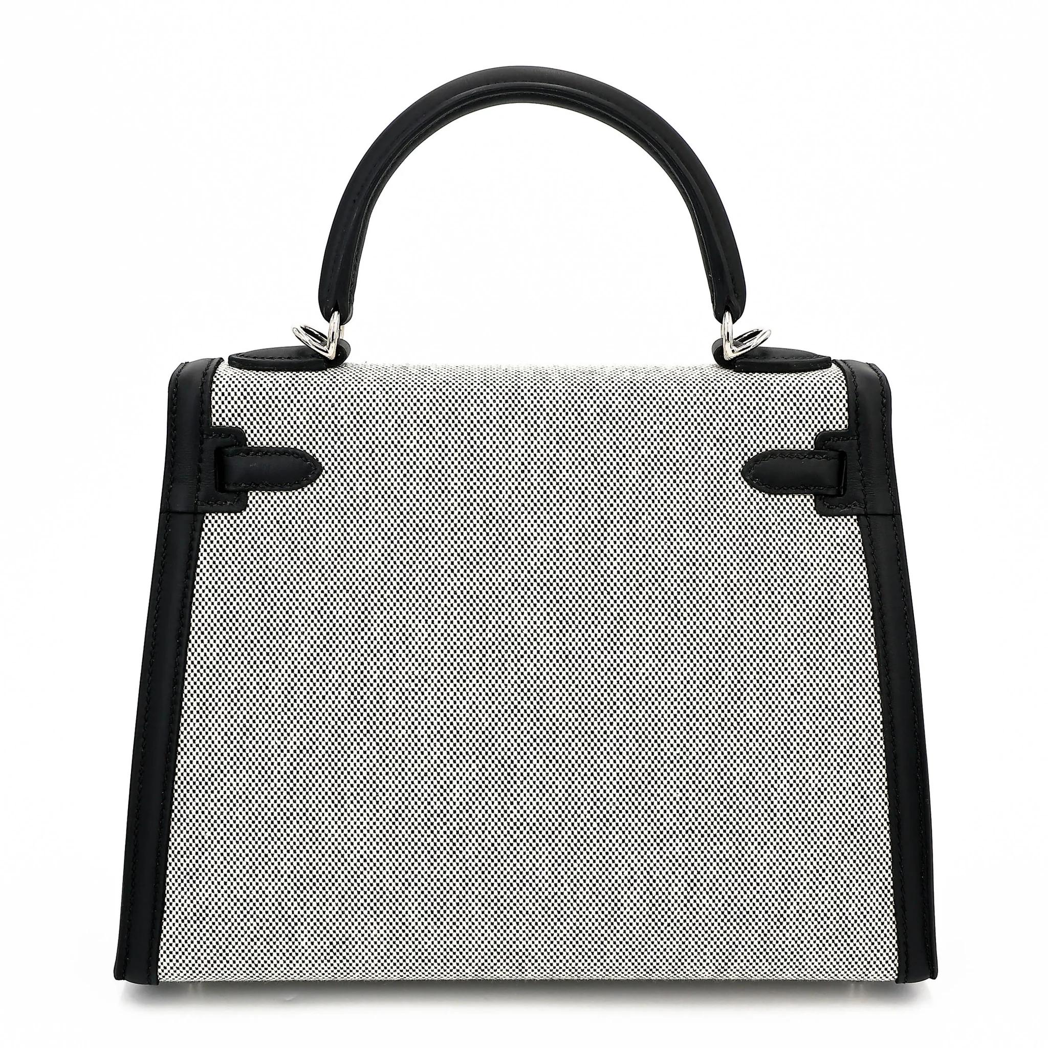 全新 HERMÈS 爱马仕 Kelly 25 外缝 89 黑色 Noir (Black) Toile H 帆布 Swift牛皮 银扣 G刻 2026年 - 2