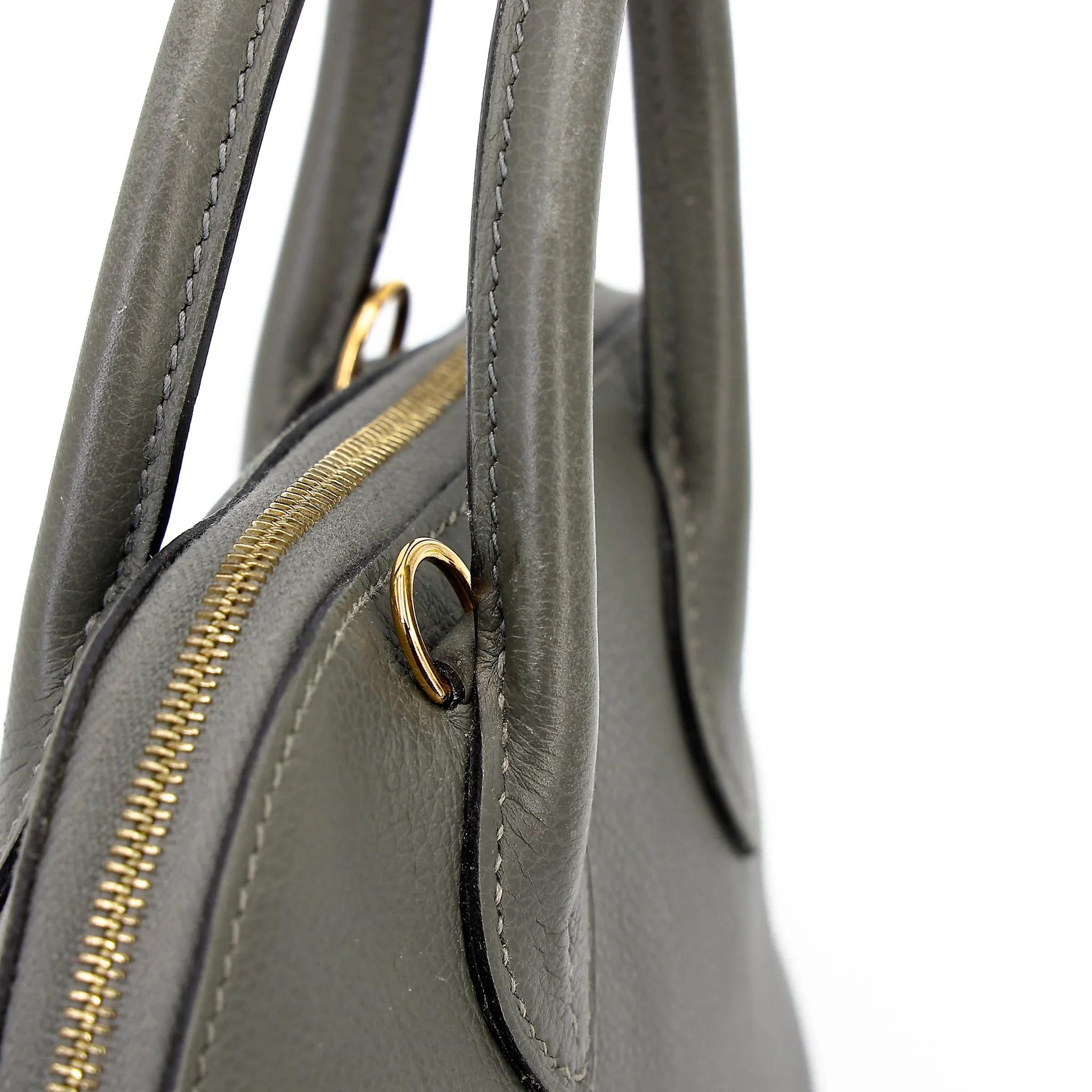 SA超美品 HERMÈS 愛馬仕 Mini Bolide 1923 0L Gris Meyer 積雨雲灰 Evercolor皮 金扣 W刻 2024年 - 18