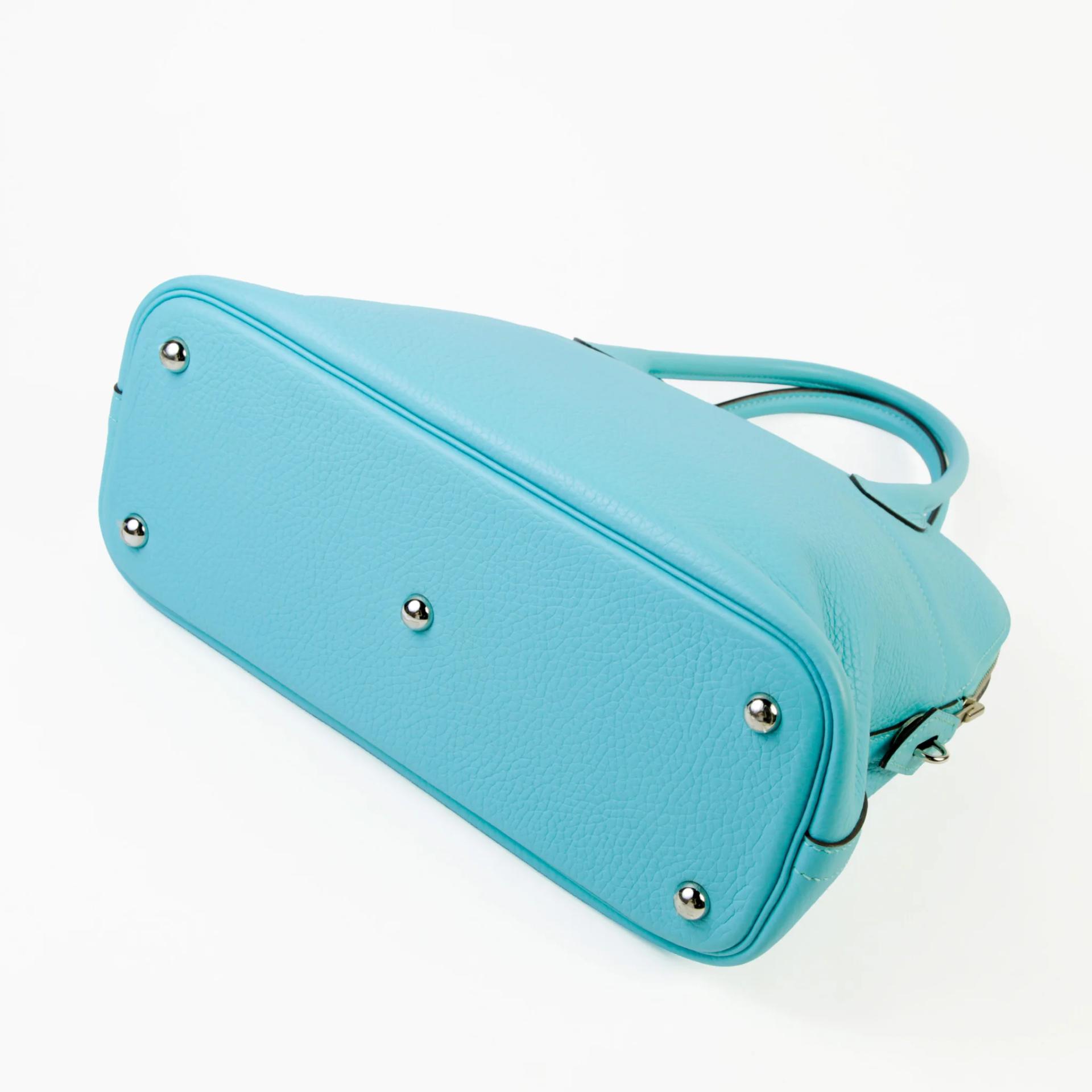A美品 HERMÈS 愛馬仕 Bolide 31 3P 馬卡龍藍 Bleu Atoll Clemence小牛皮 銀扣 T刻 2015年 - 7