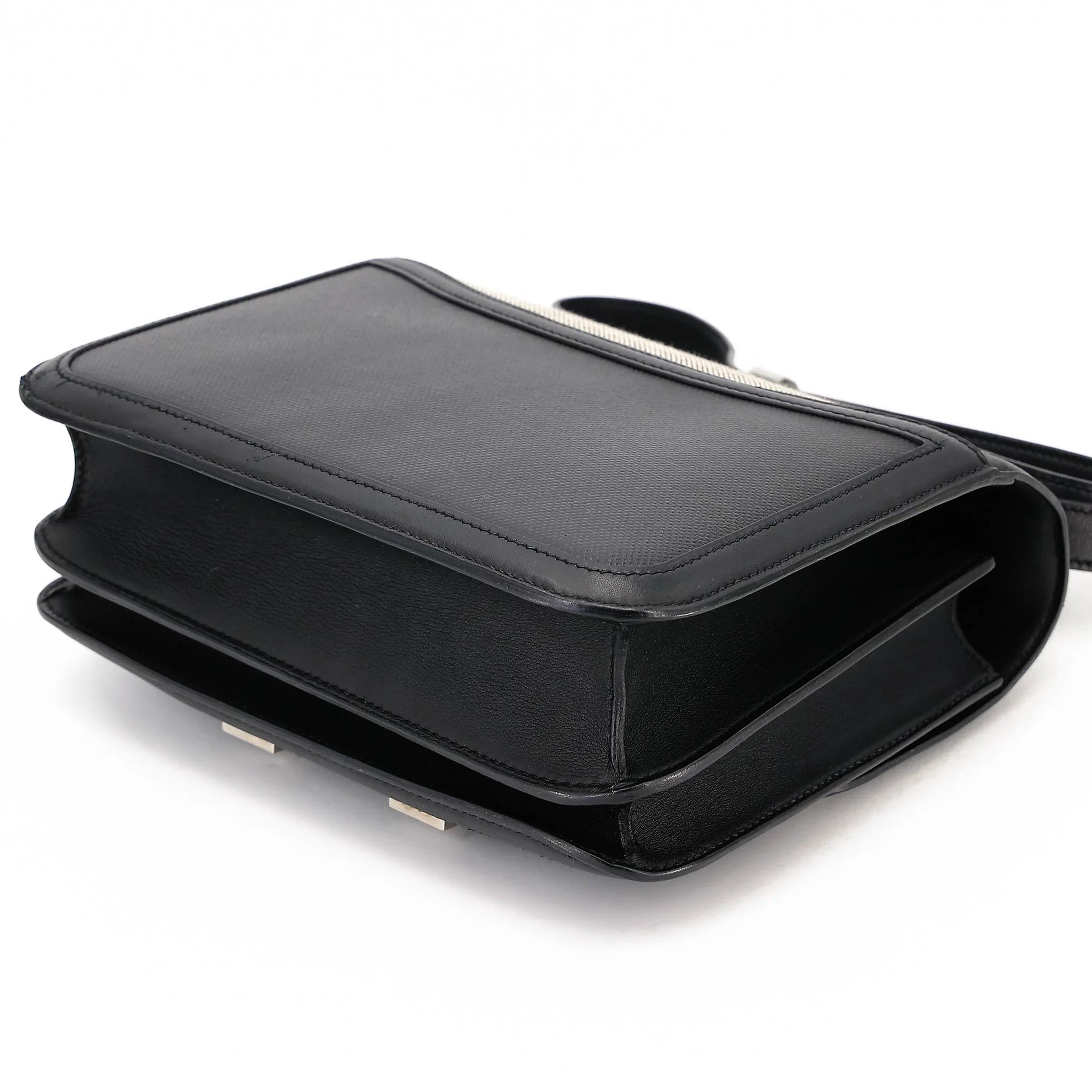 A美品 HERMÈS 愛馬仕 Constance 康康 24 89 黑色 Noir (Black) Toile H 帆布 Swift牛皮 銀扣 D刻 2019年 - 6