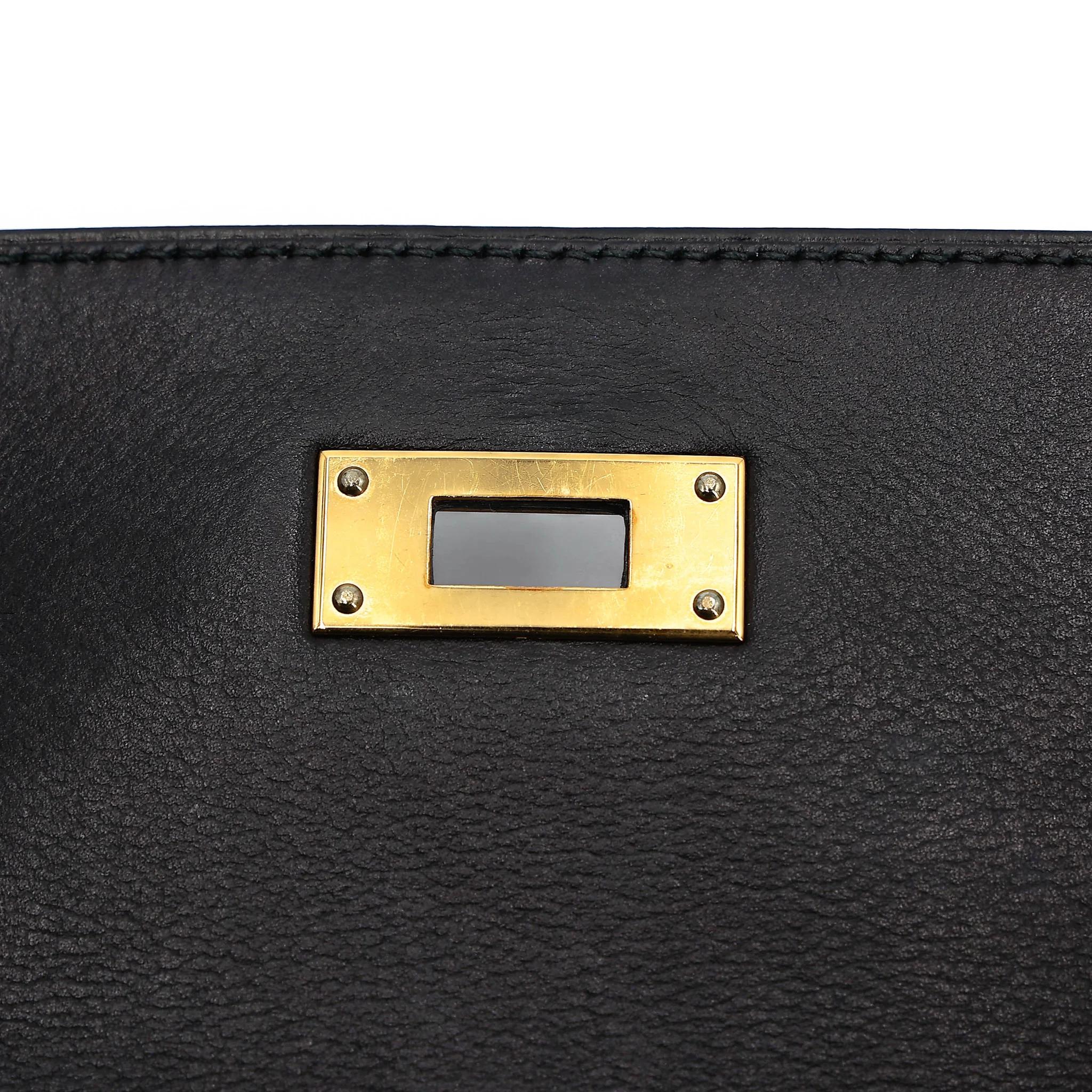 中古AB HERMÈS 愛馬仕 Kelly depeches 25 公文包 89 黑色 Noir (Black) Evergrain皮 金扣 Y刻 2020年 - 24
