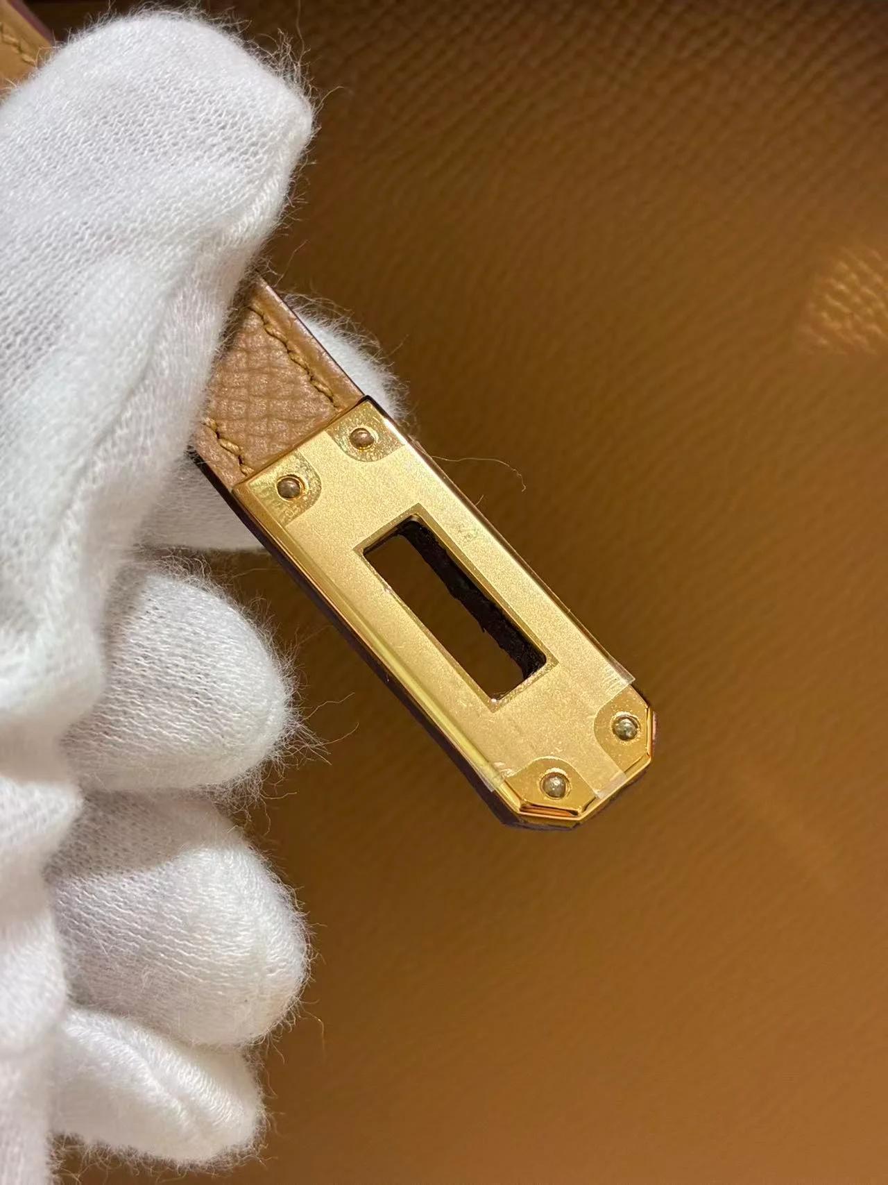 SA超美品 HERMÈS 爱马仕 Kelly 25 外缝 2S 芝麻色 Sesame Epsom牛皮 金扣 B刻 2023年 - 21