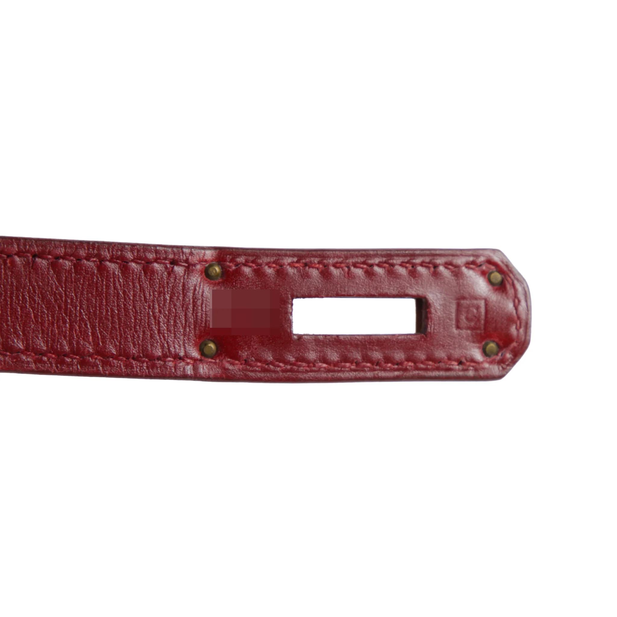 Very Good ( Rank A) HERMÈS Birkin 30 Rouge H (55) Toile H canvas Box-calf Gold hardware Square C (1999) - 11