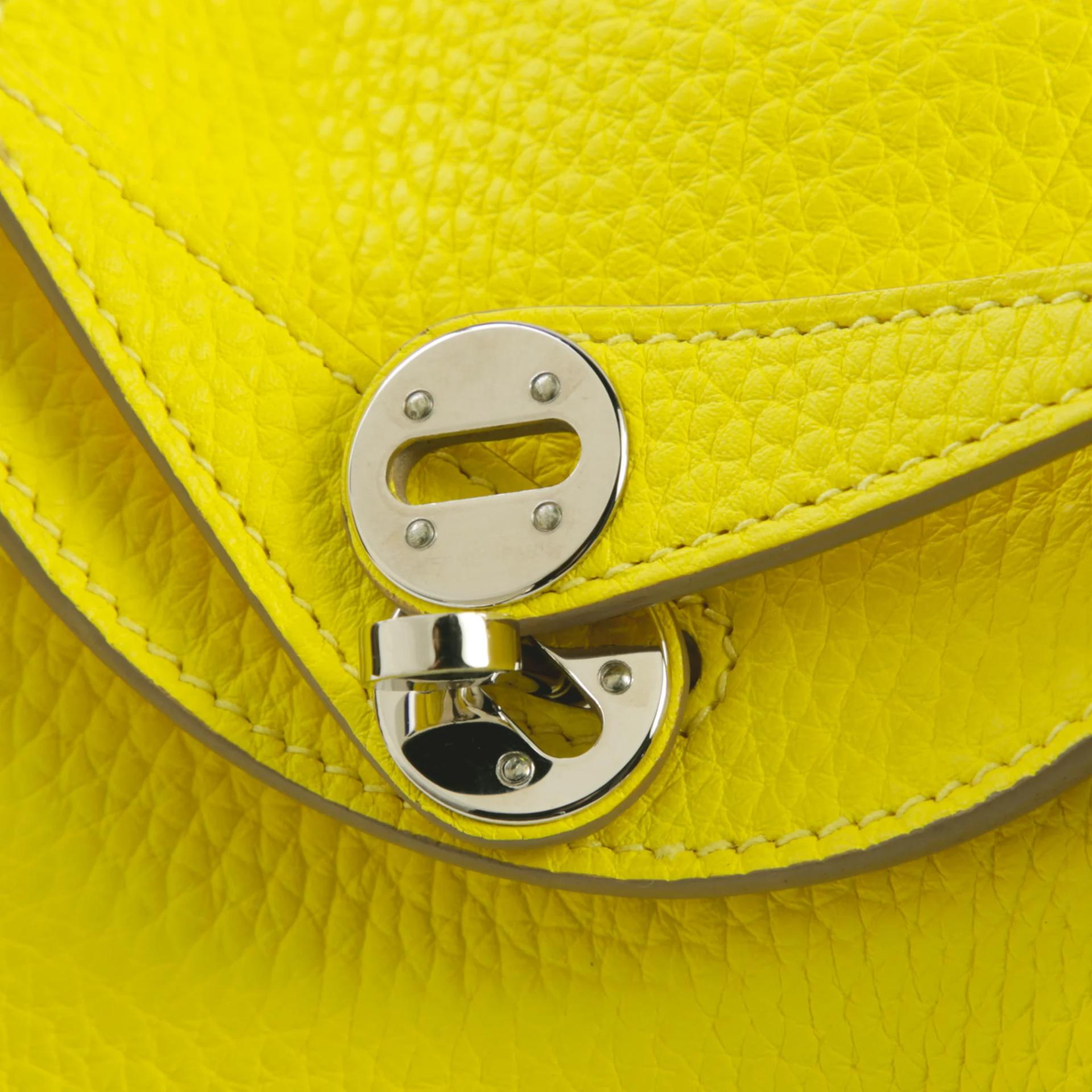 Excellent ( Rank SA ) HERMÈS Mini Lindy Lime (9R) Clemence Palladium hardware Z (2021) - 8