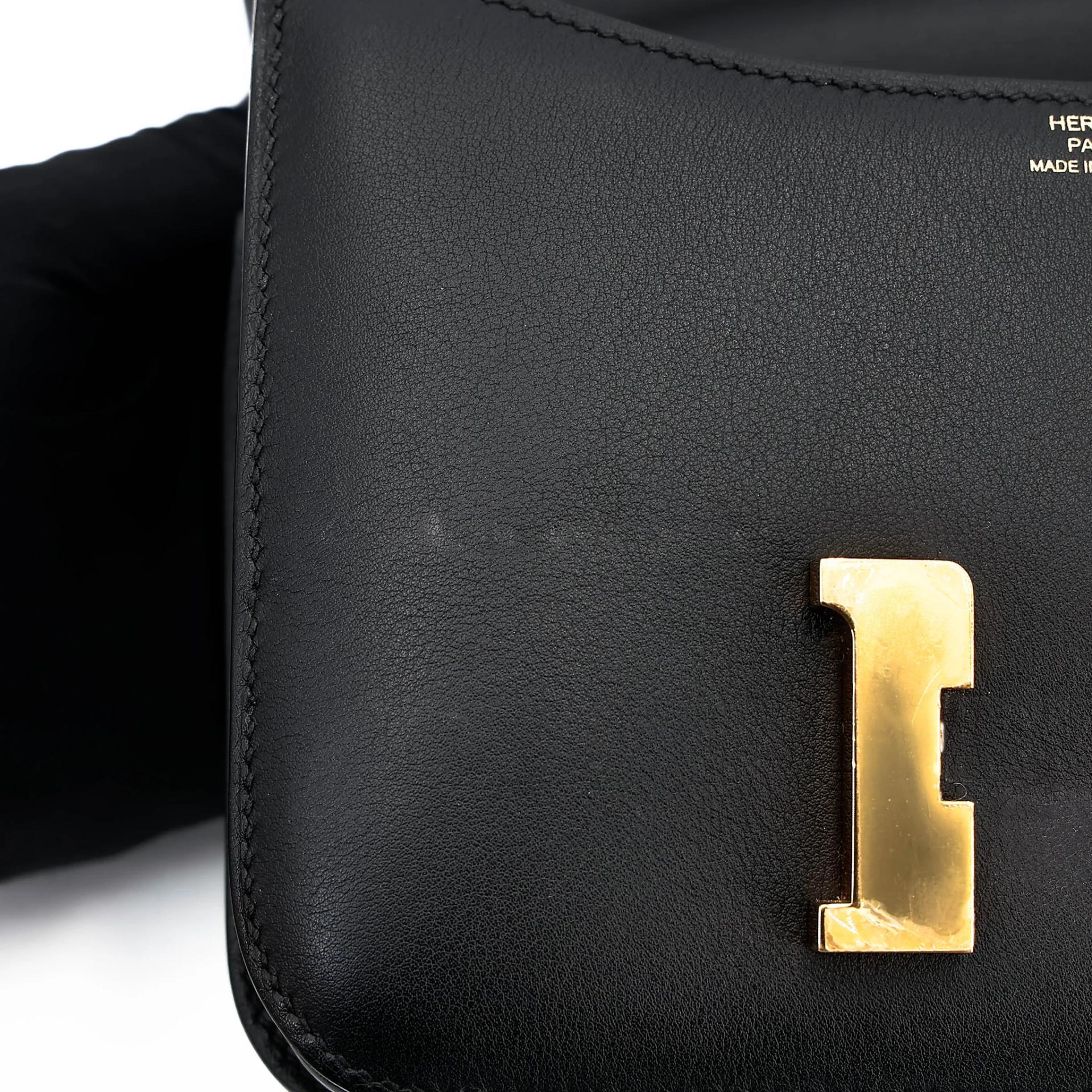 ランク A HERMÈS エルメス コンスタンス3 ミニ ブラック (89) スイフト ゴールド金具 A刻印 (2017) - 16