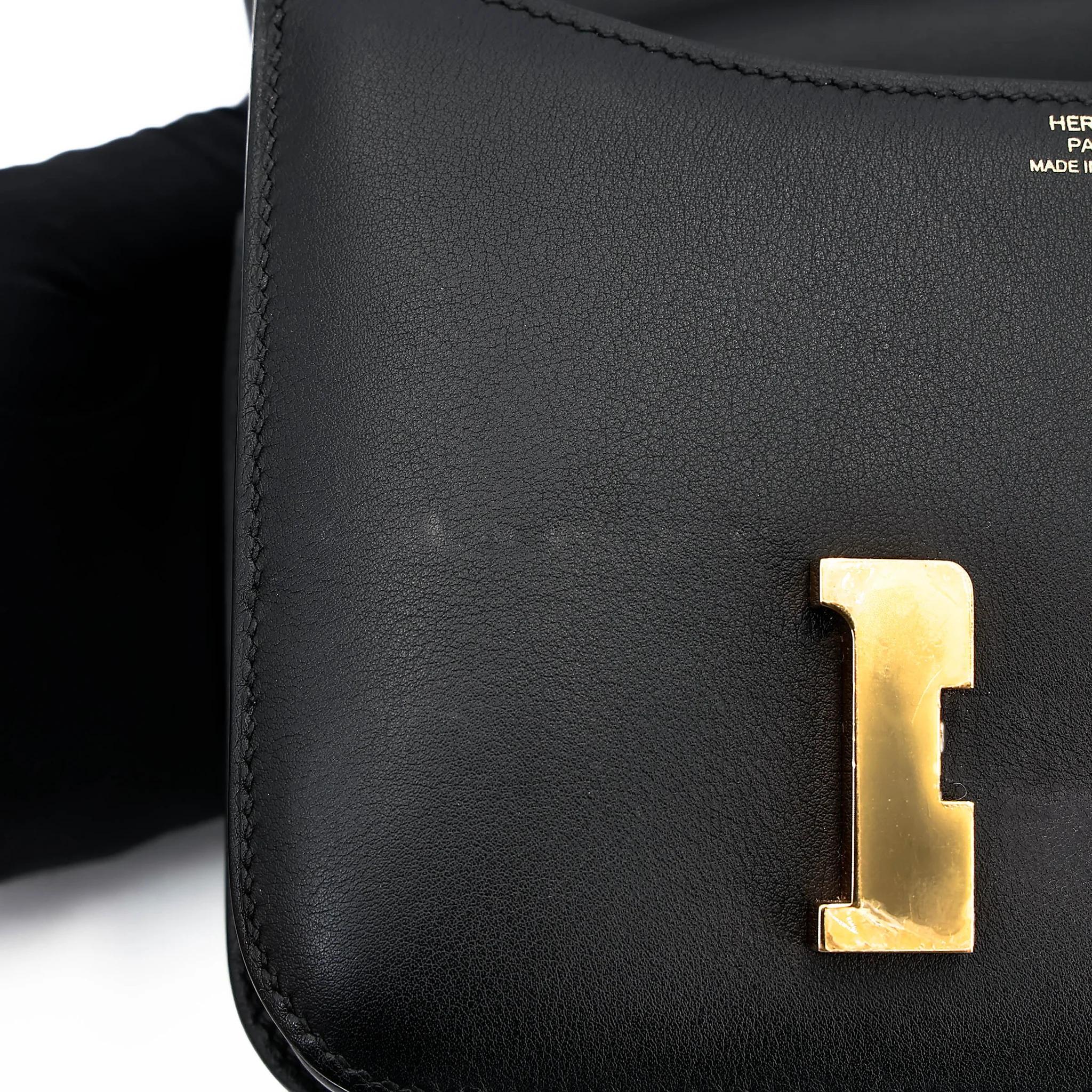 A美品 HERMÈS 愛馬仕 Constance 康康 Mini 19 89 黑色 Noir (Black) Swift牛皮 金扣 A刻 2017年 - 16