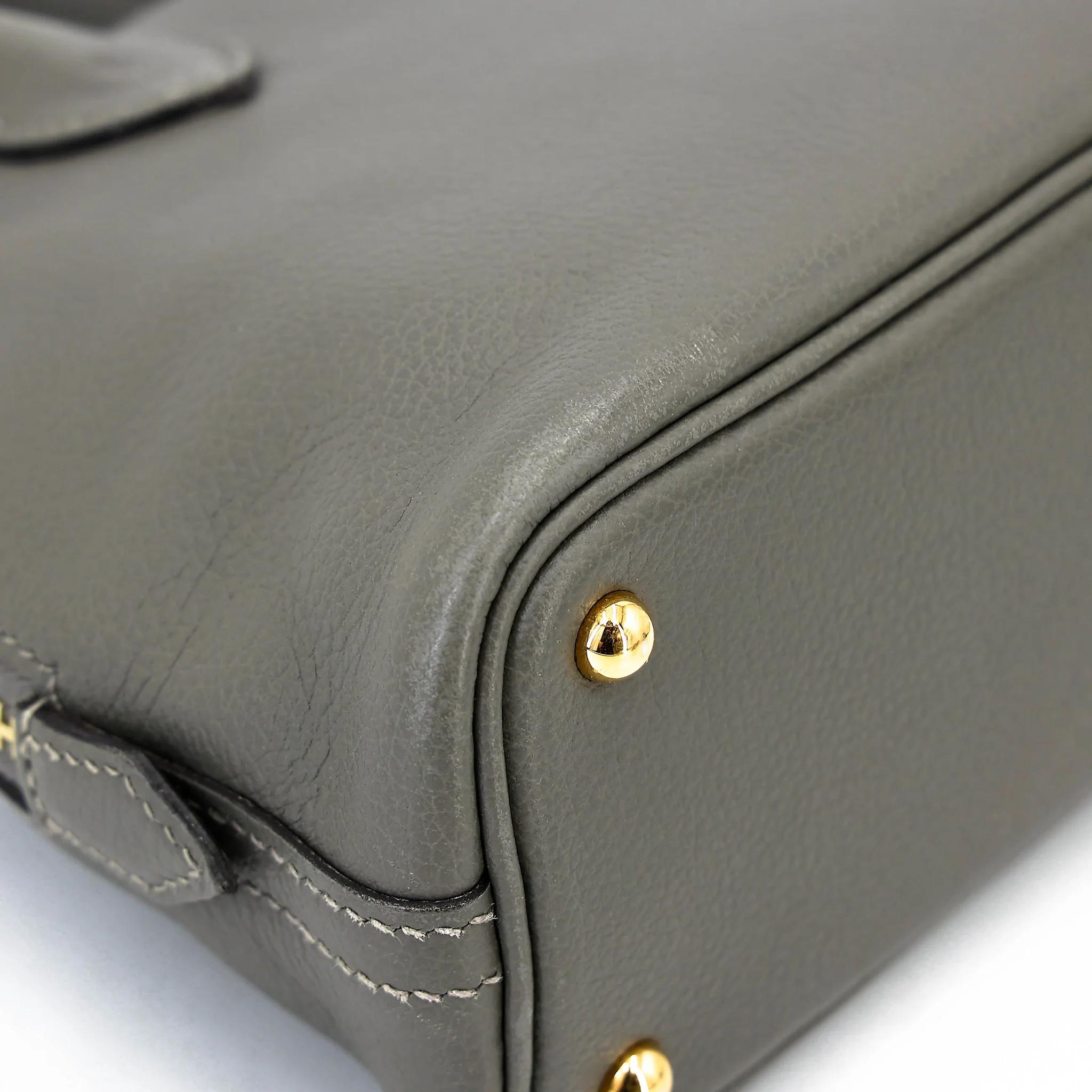 SA超美品 HERMÈS 愛馬仕 Mini Bolide 1923 0L Gris Meyer 積雨雲灰 Evercolor皮 金扣 W刻 2024年 - 11