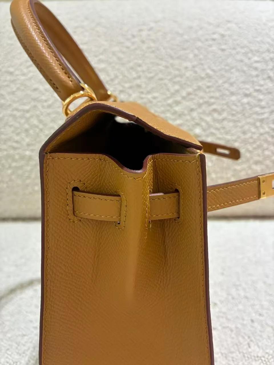 SA超美品 HERMÈS 爱马仕 Kelly 25 外缝 2S 芝麻色 Sesame Epsom牛皮 金扣 B刻 2023年 - 28