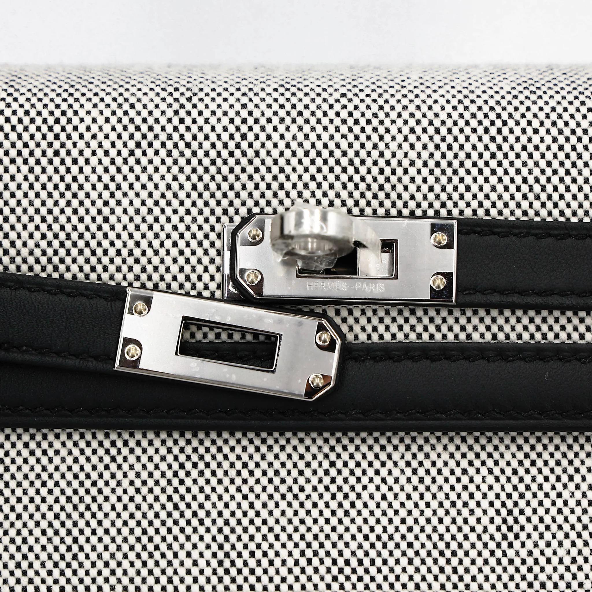 全新 HERMÈS 爱马仕 Kelly 25 外缝 89 黑色 Noir (Black) Toile H 帆布 Swift牛皮 银扣 G刻 2026年 - 8