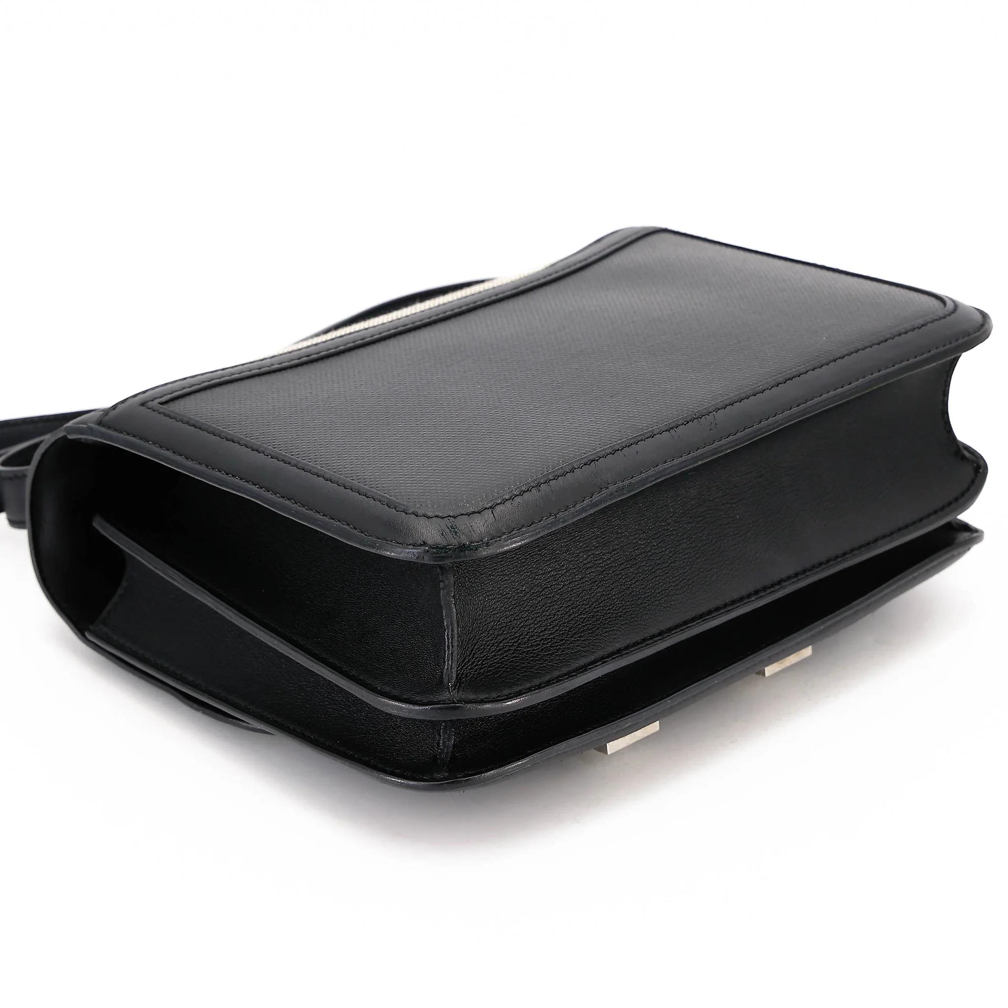 A美品 HERMÈS 愛馬仕 Constance 康康 24 89 黑色 Noir (Black) Toile H 帆布 Swift牛皮 銀扣 D刻 2019年 - 7